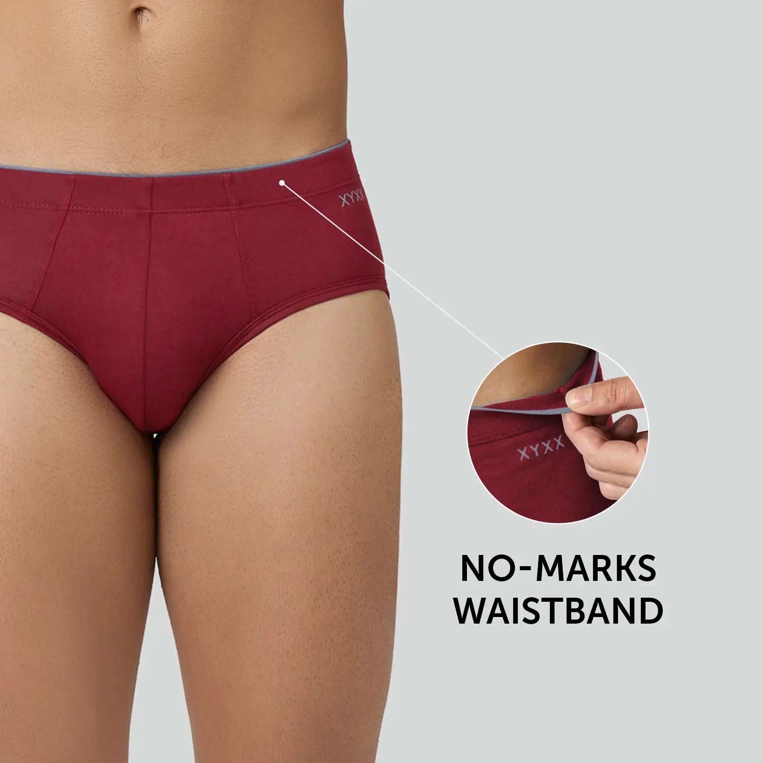 Super Combed Cotton-Modal Briefs - Bold Burgundy - Image 2