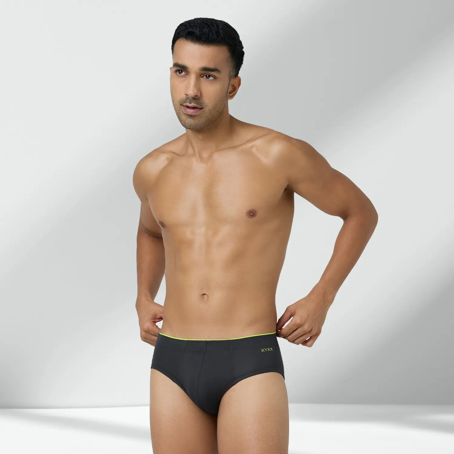 Super Combed Cotton-Modal Briefs - Graphite Grey - Image 6