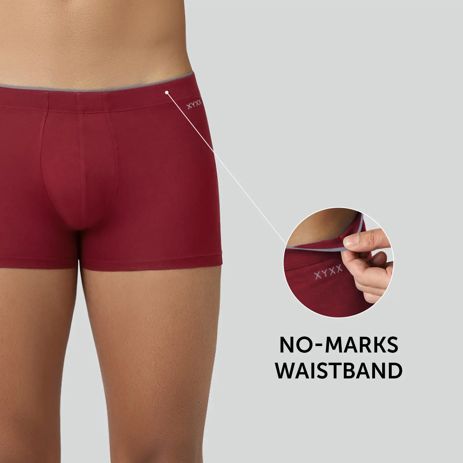 Super Combed Cotton-Modal Trunks - Bold Burgundy - Image 3