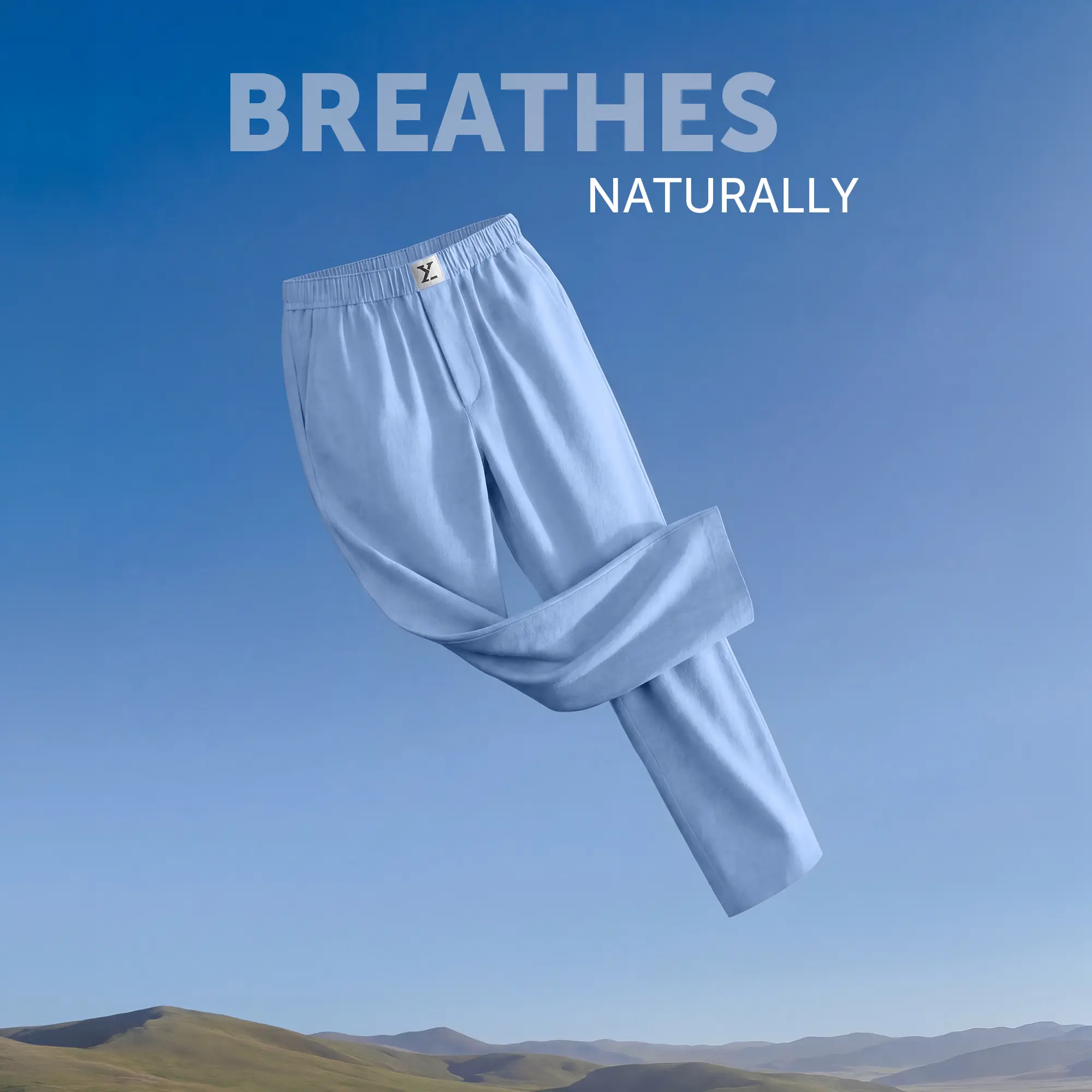 Ultra-Breathable Cotton Chambray Pyjamas - Powder Blue - Image 4