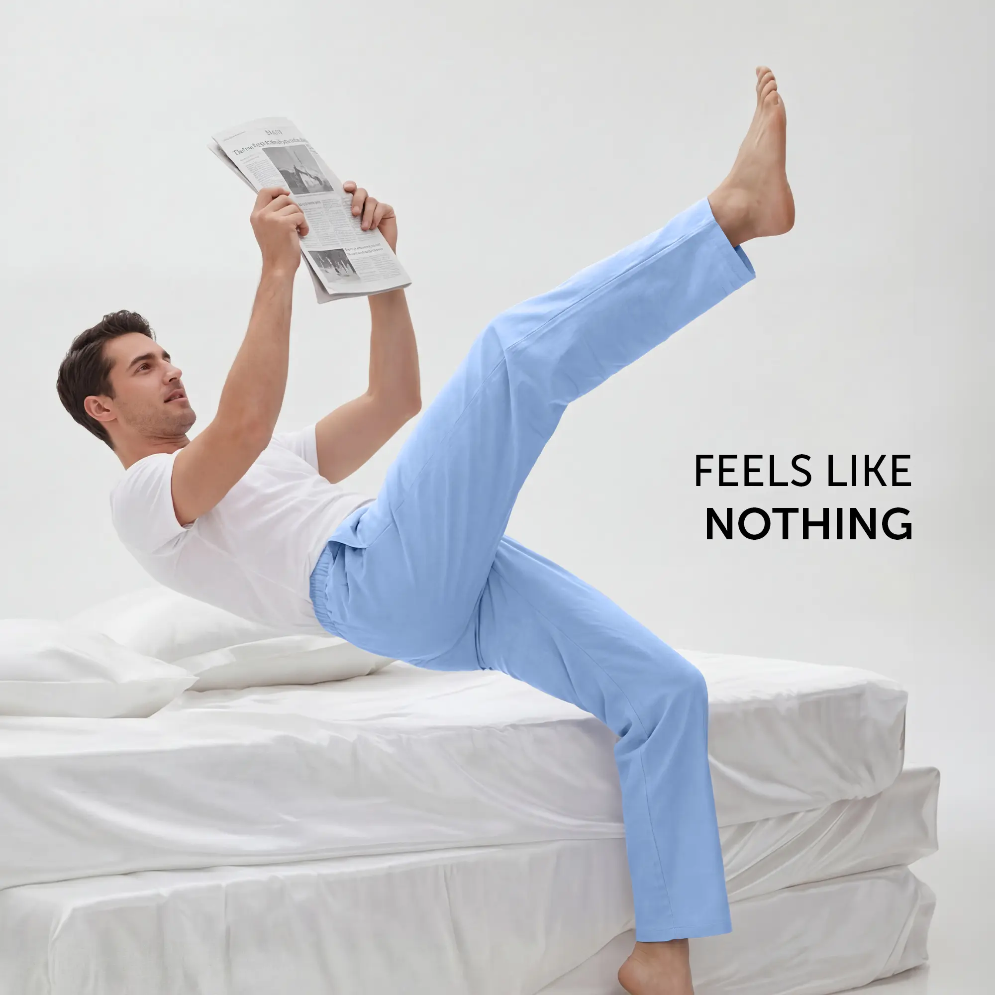 Ultra-Breathable Cotton Chambray Pyjamas - Powder Blue - Image 6