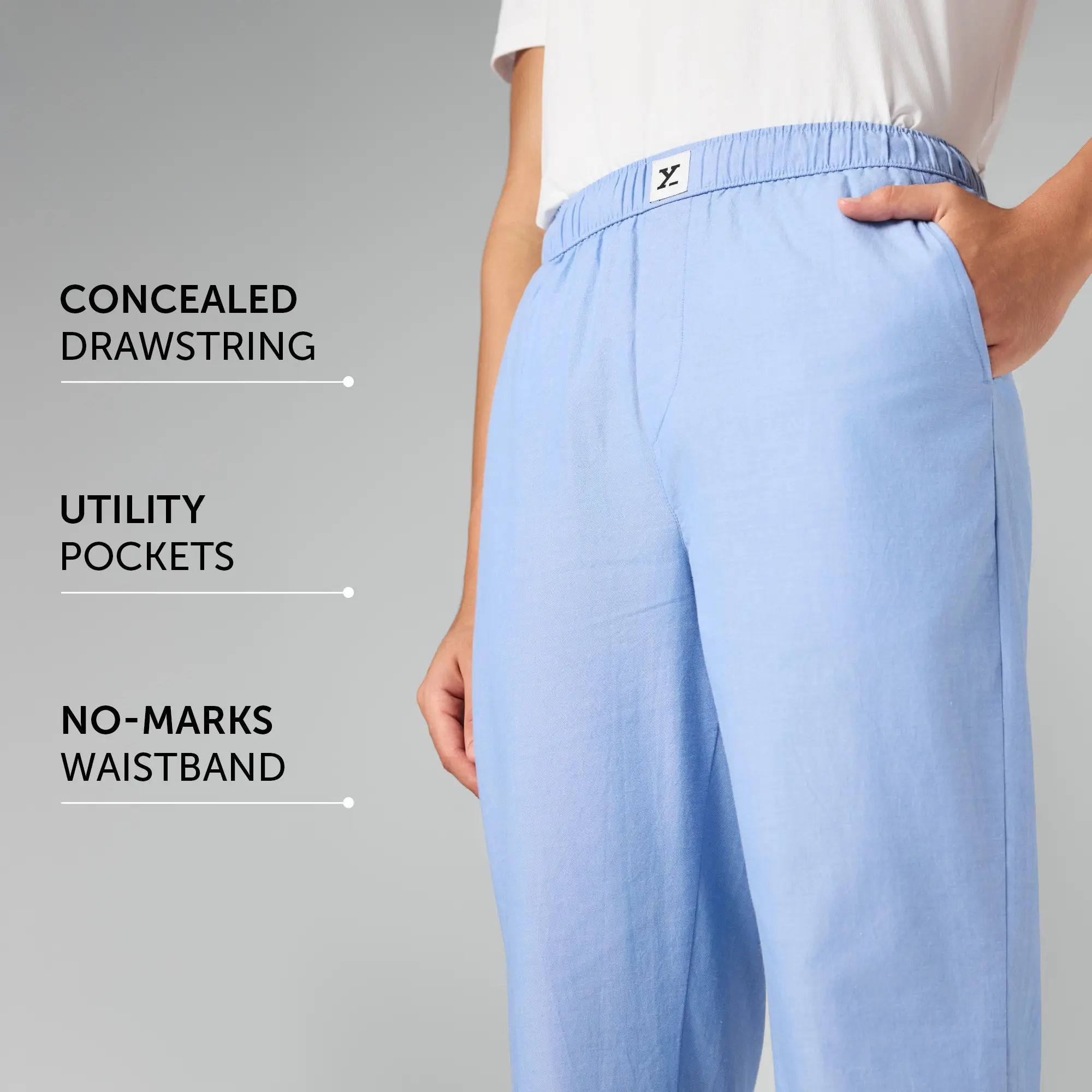 Ultra-Breathable Cotton Chambray Pyjamas - Powder Blue - Image 8