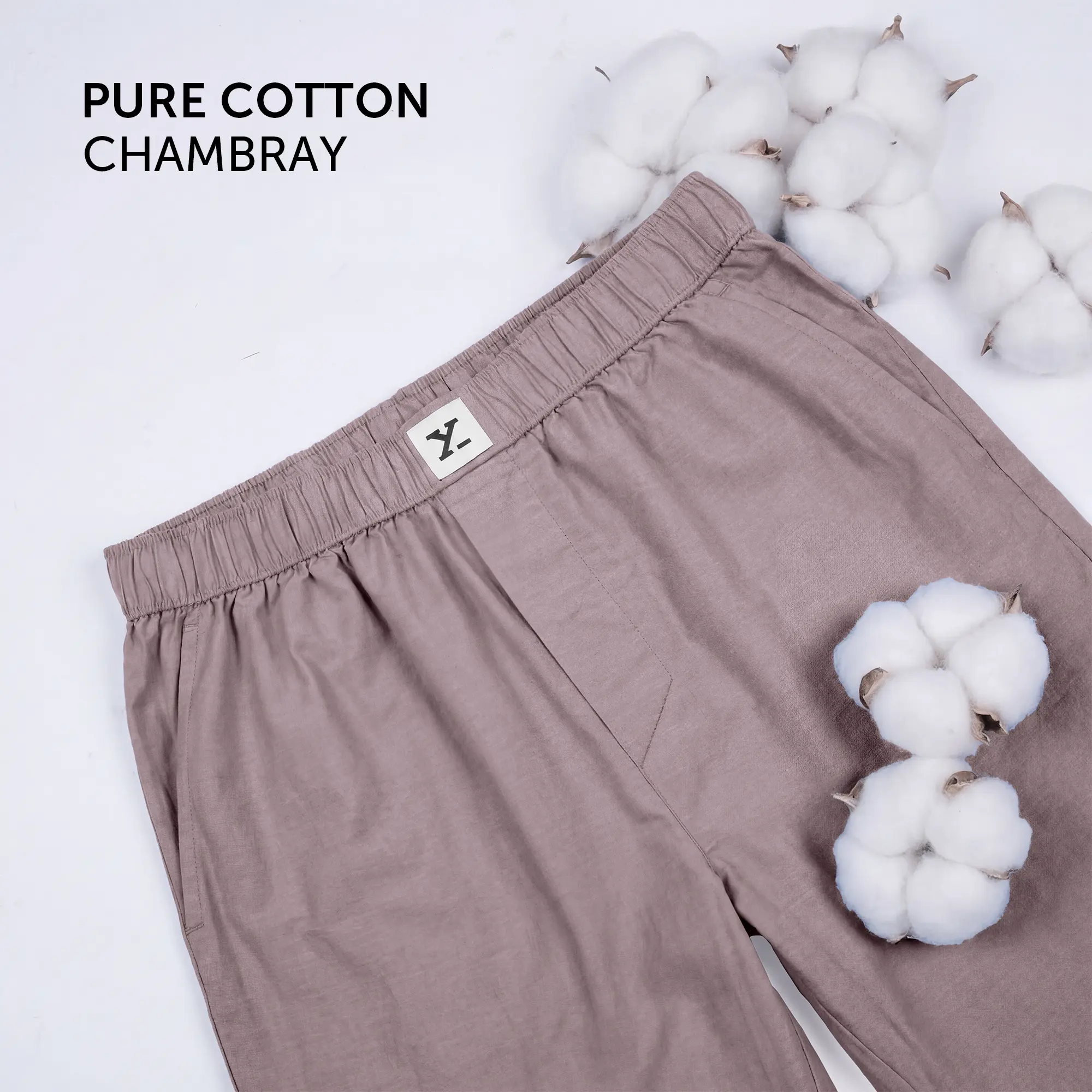 Ultra-Breathable Cotton Chambray Pyjamas - Shadow Purple - Image 3