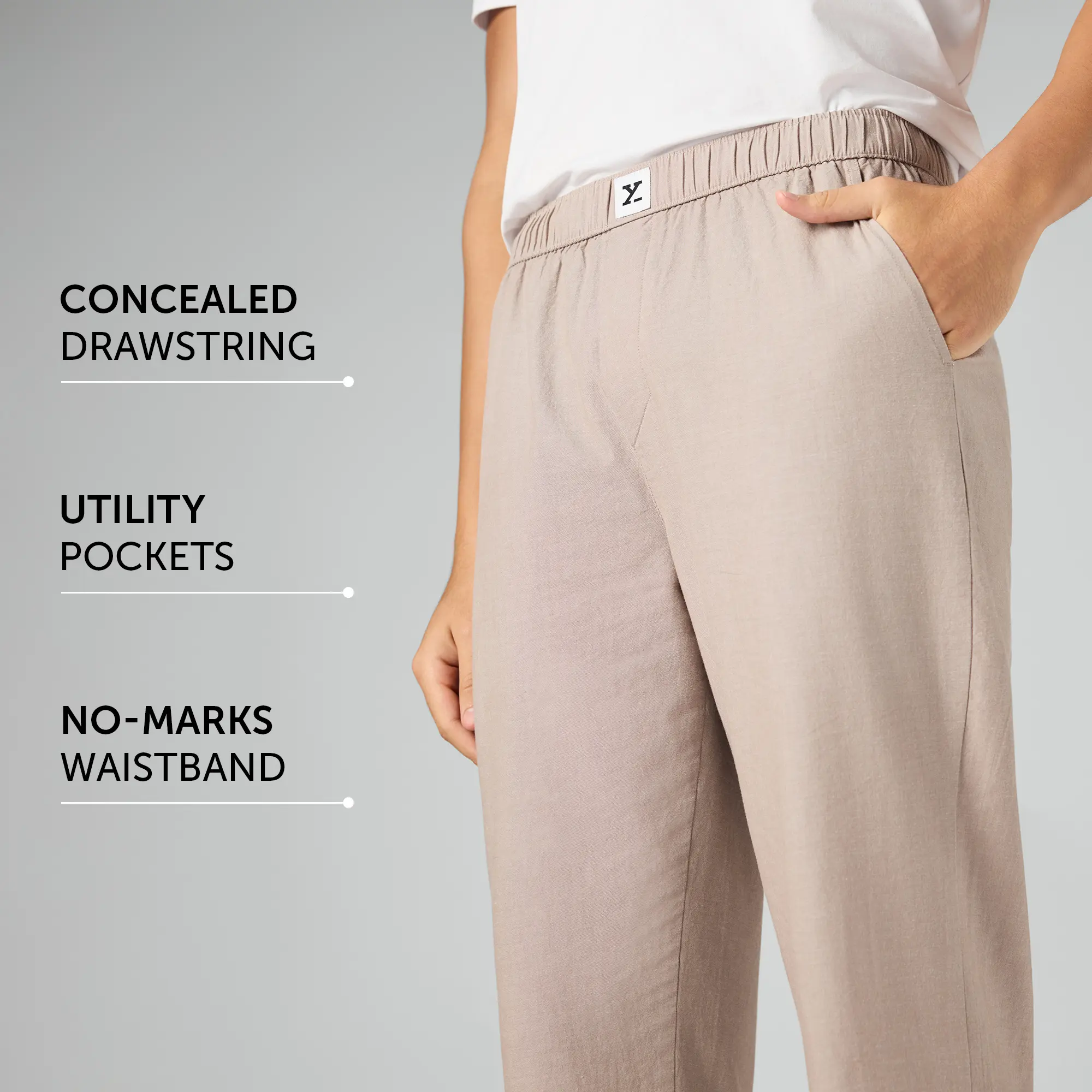 Ultra-Breathable Cotton Chambray Pyjamas - Taupe Grey - Image 8