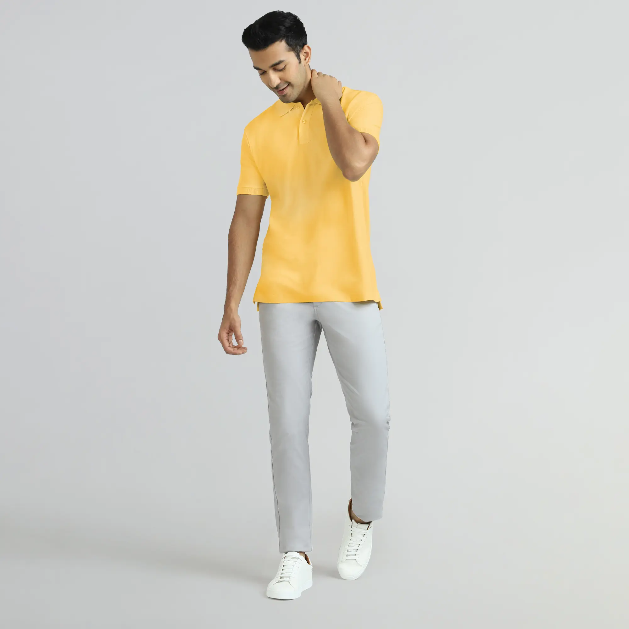 Element Combed Cotton Polo T-shirts Butter Yellow - Image 4