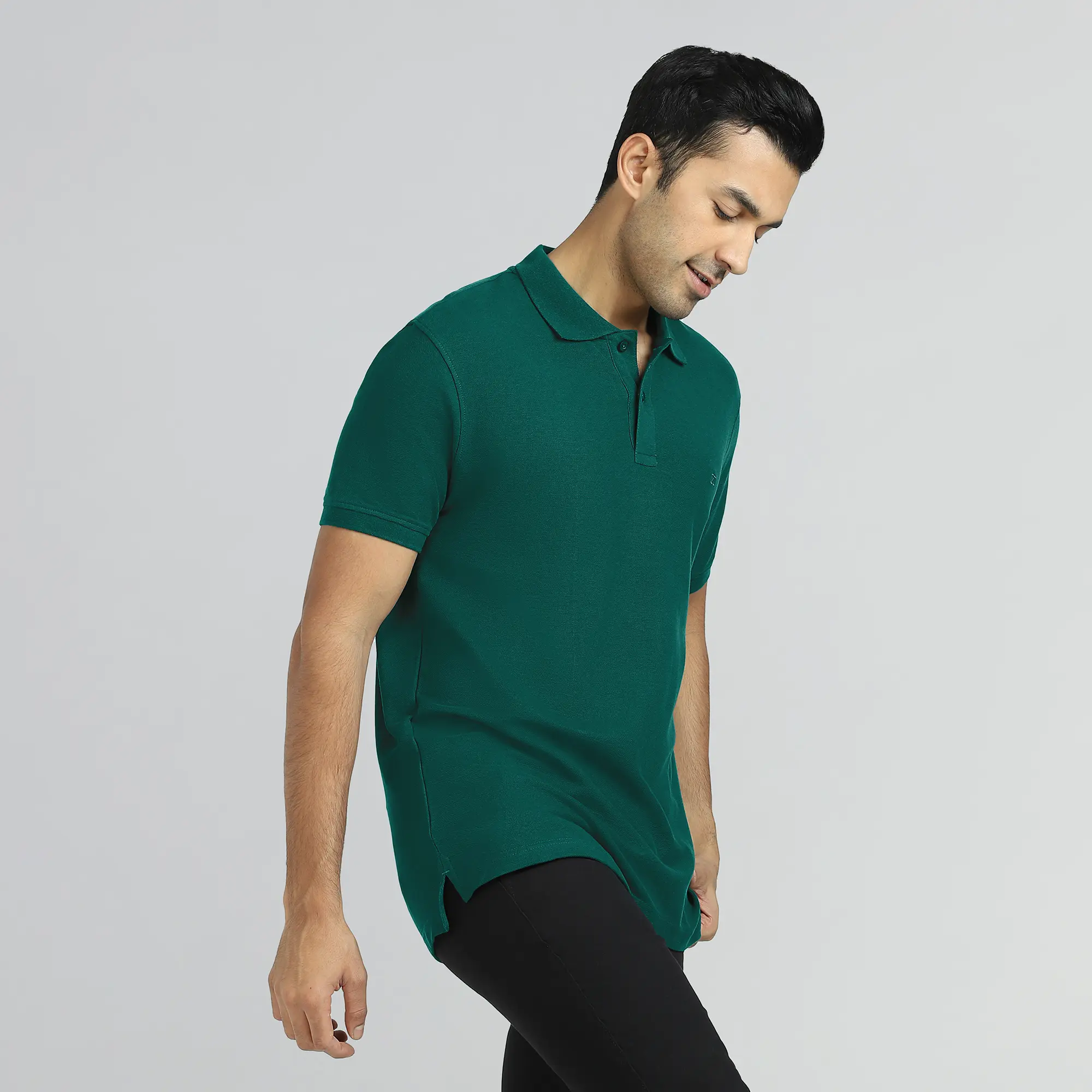 Element Combed Cotton Polo T-shirts Forest Green - Image 2