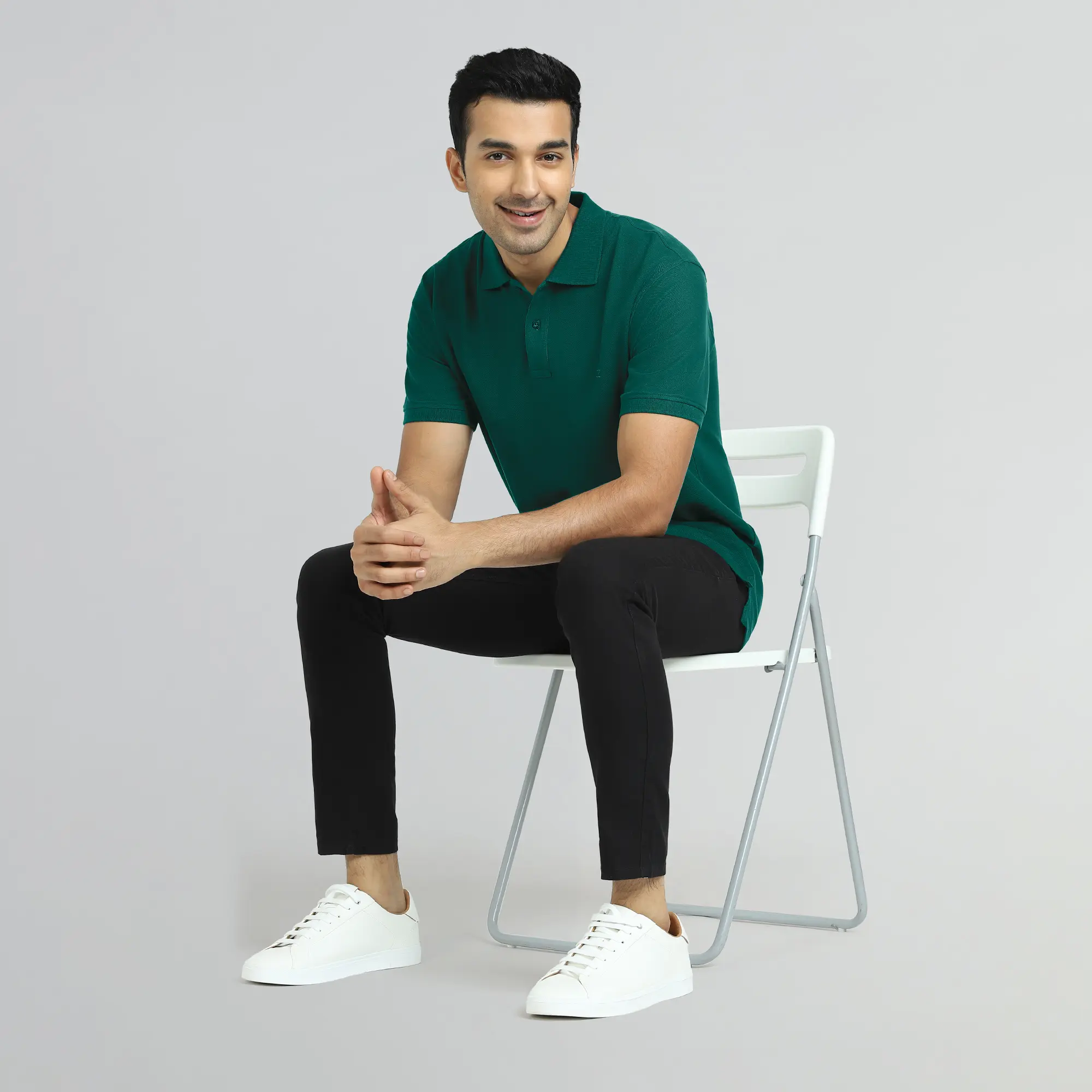 Element Combed Cotton Polo T-shirts Forest Green - Image 5