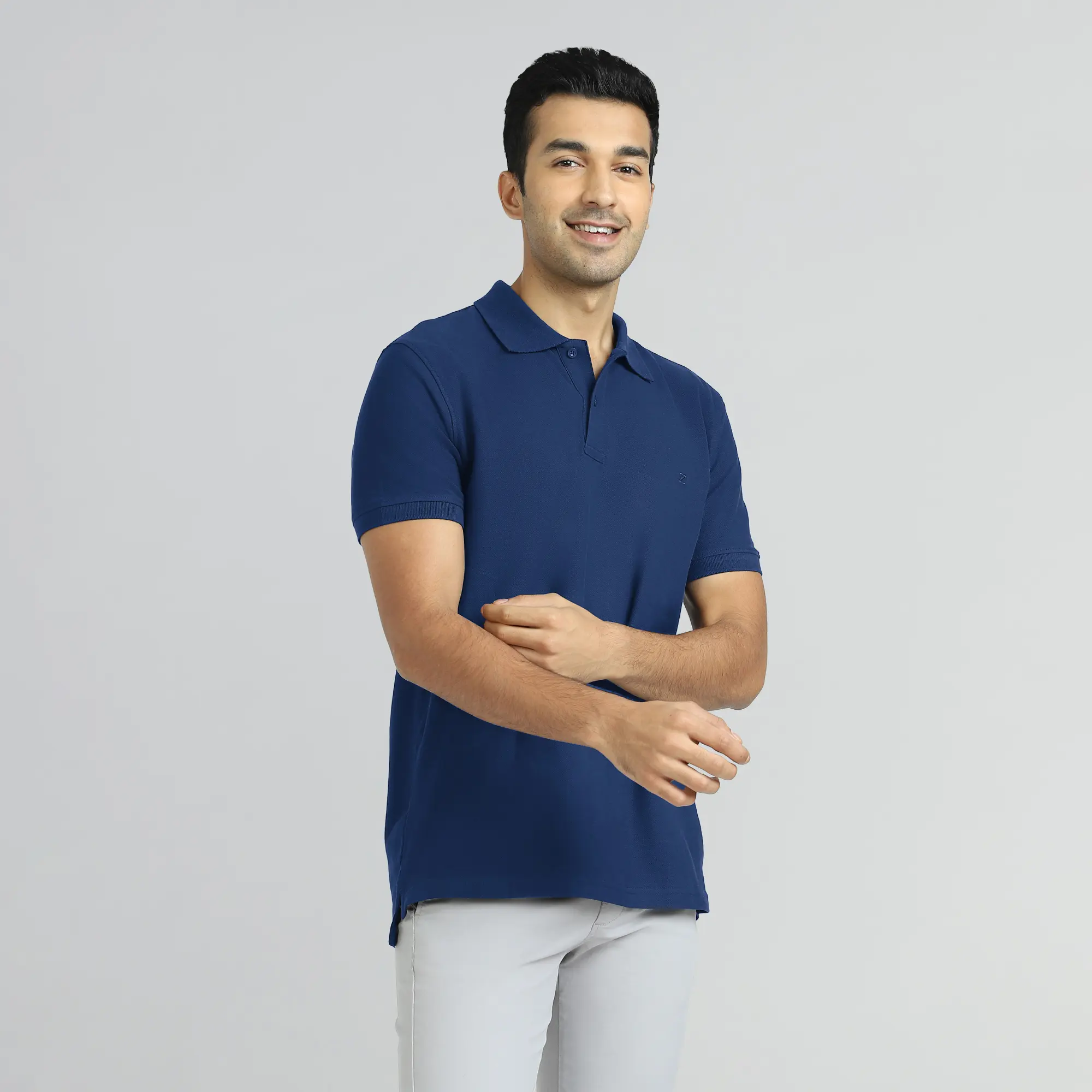 Element Combed Cotton Polo T-shirts Midnight Blue - Image 2