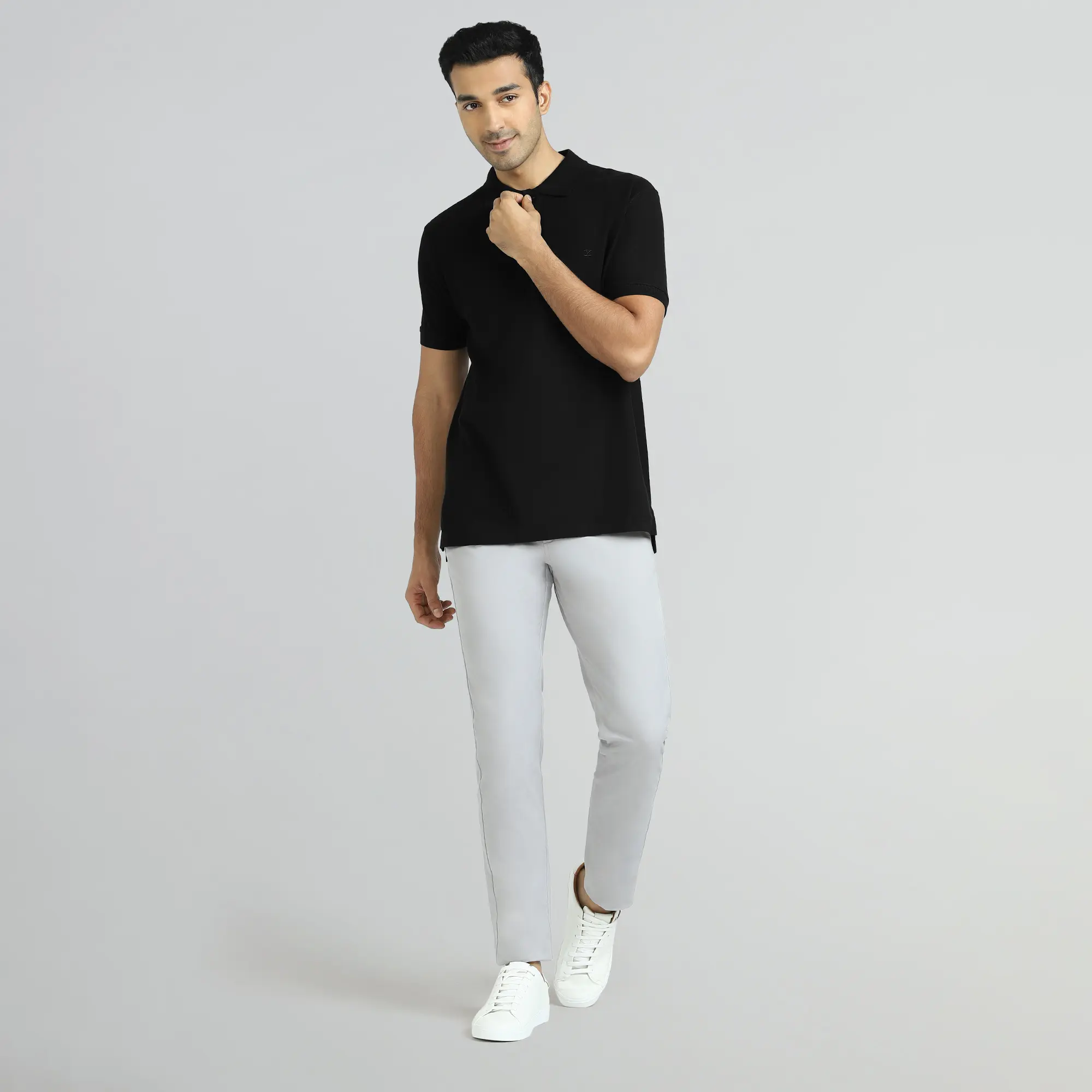 Element Combed Cotton Polo T-shirts Pitch Black - Image 4