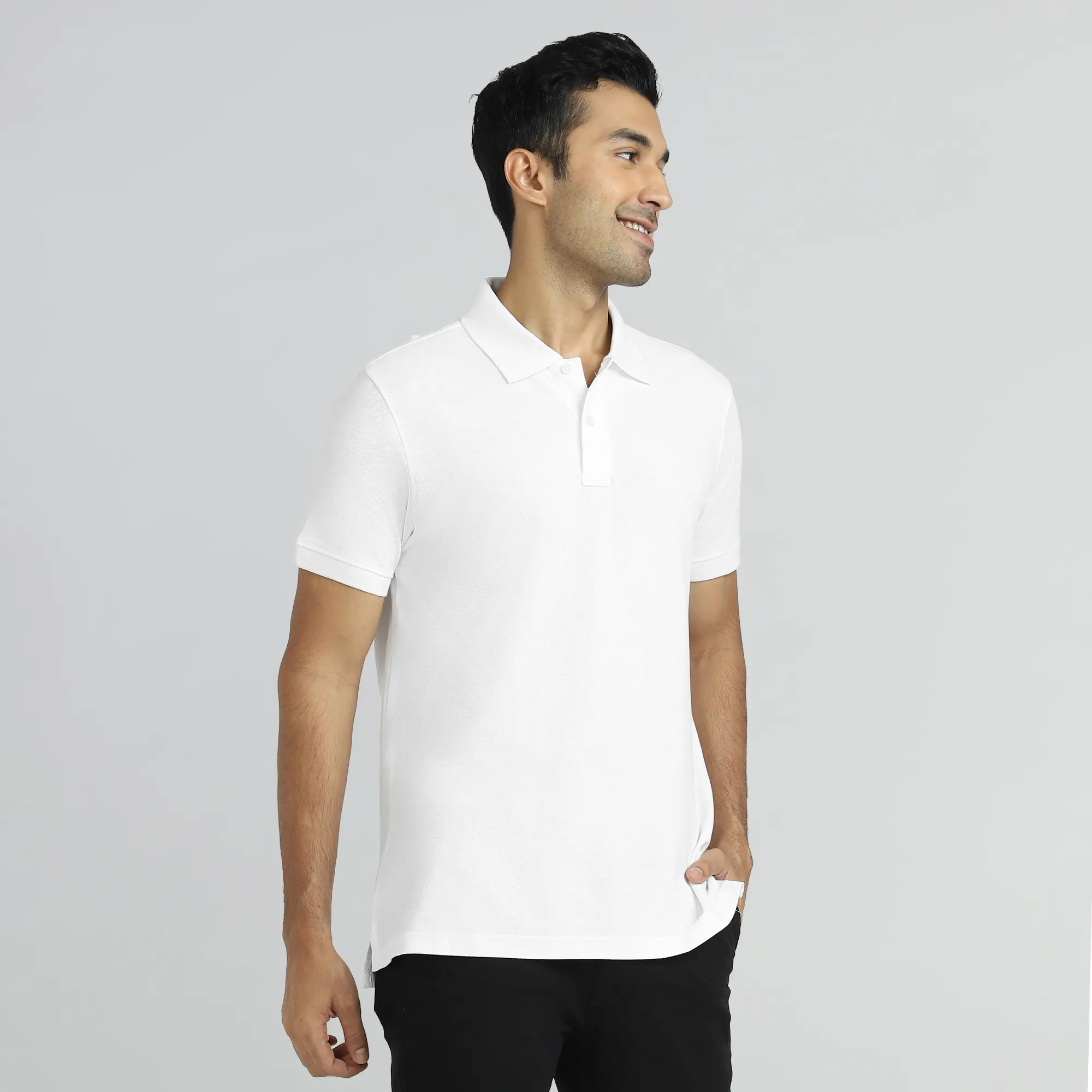 Element Combed Cotton Polo T-shirts Polar White - Image 2