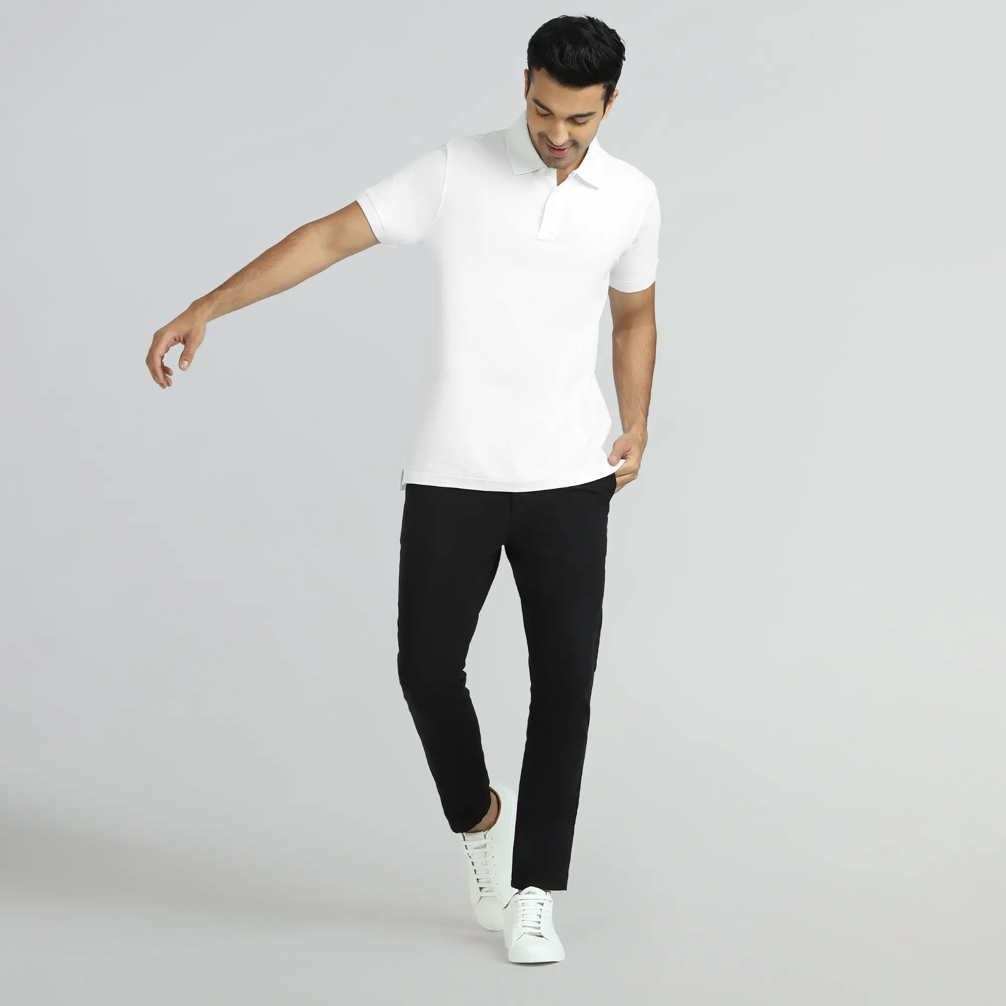 Element Combed Cotton Polo T-shirts Polar White - Image 4