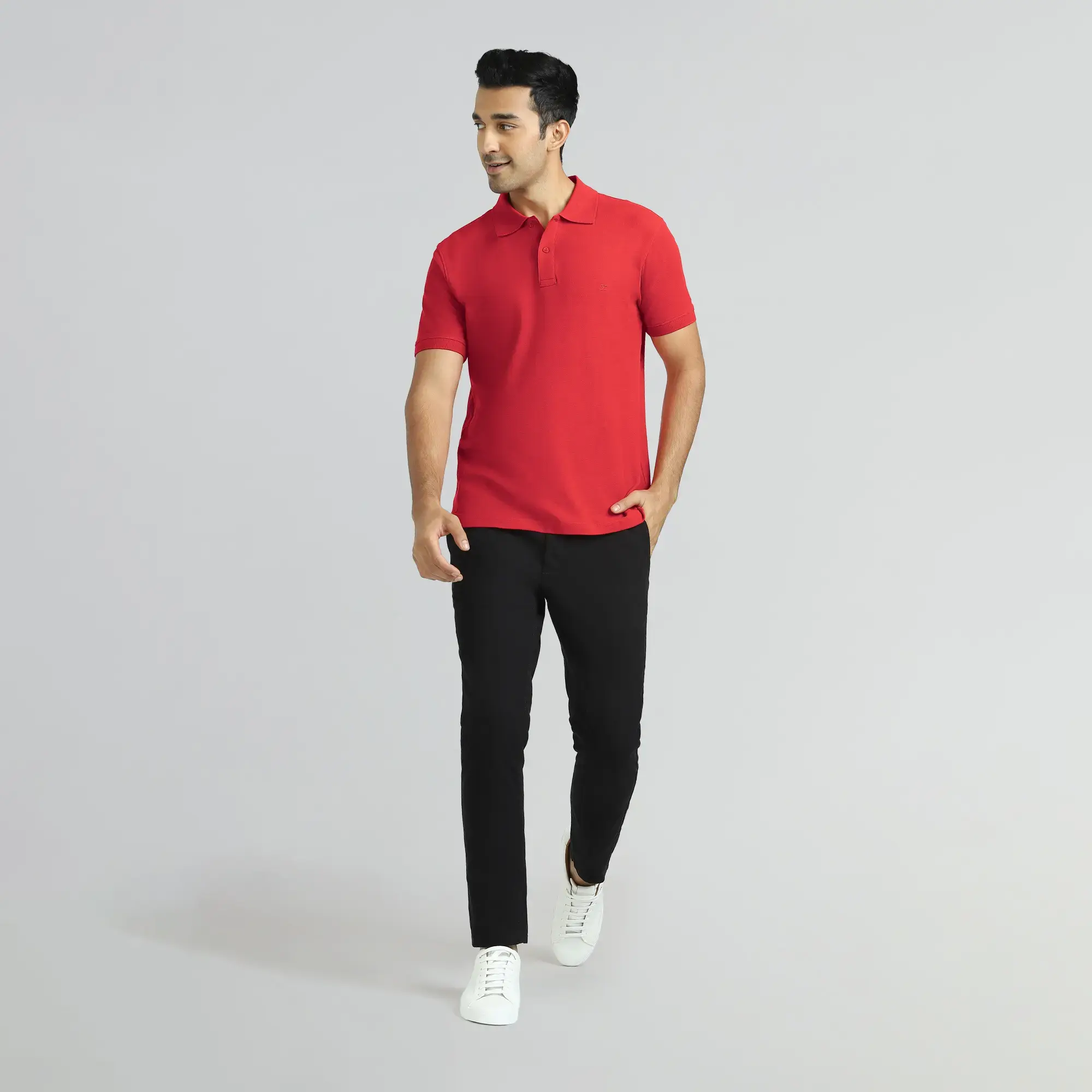 Element Combed Cotton Polo T-shirts Rio Red - Image 5