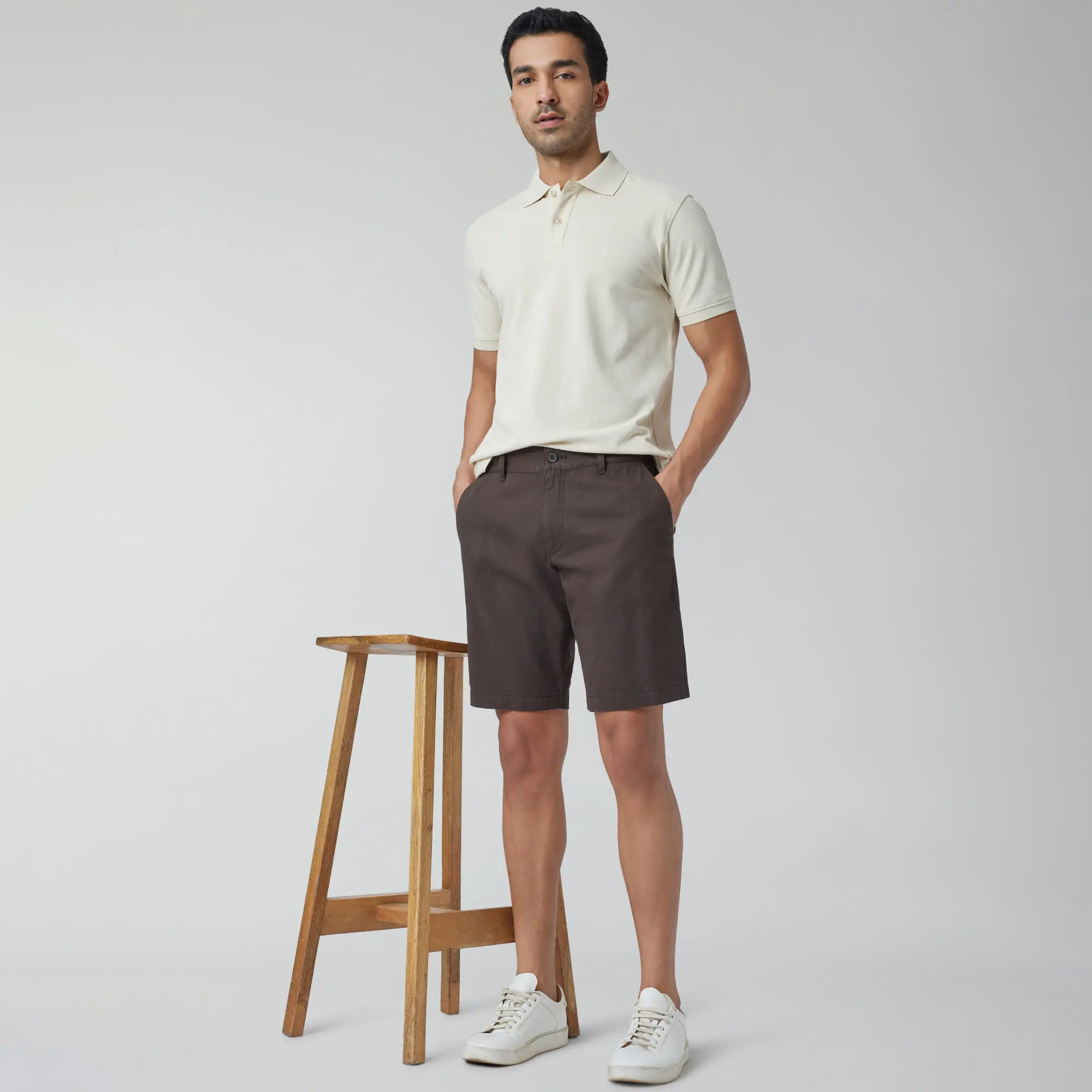 Element Cotton Chinos Shorts For Men Malt Brown - Image 3