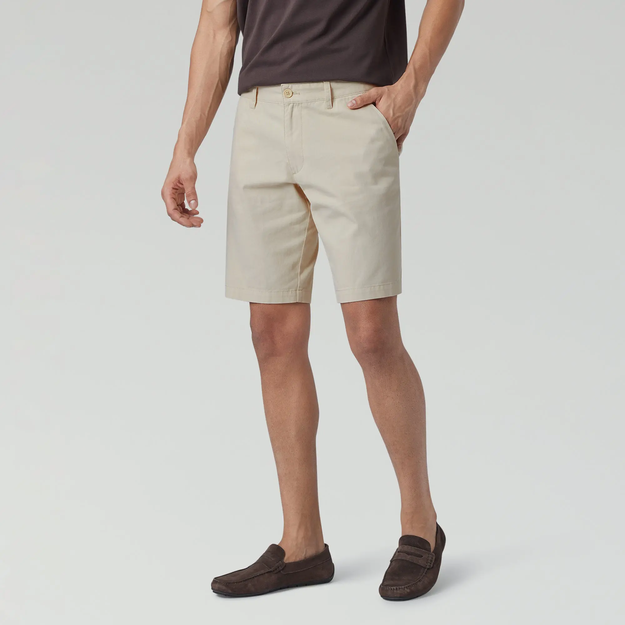 Element Cotton Chinos Shorts For Men Latte Brown - Image 3