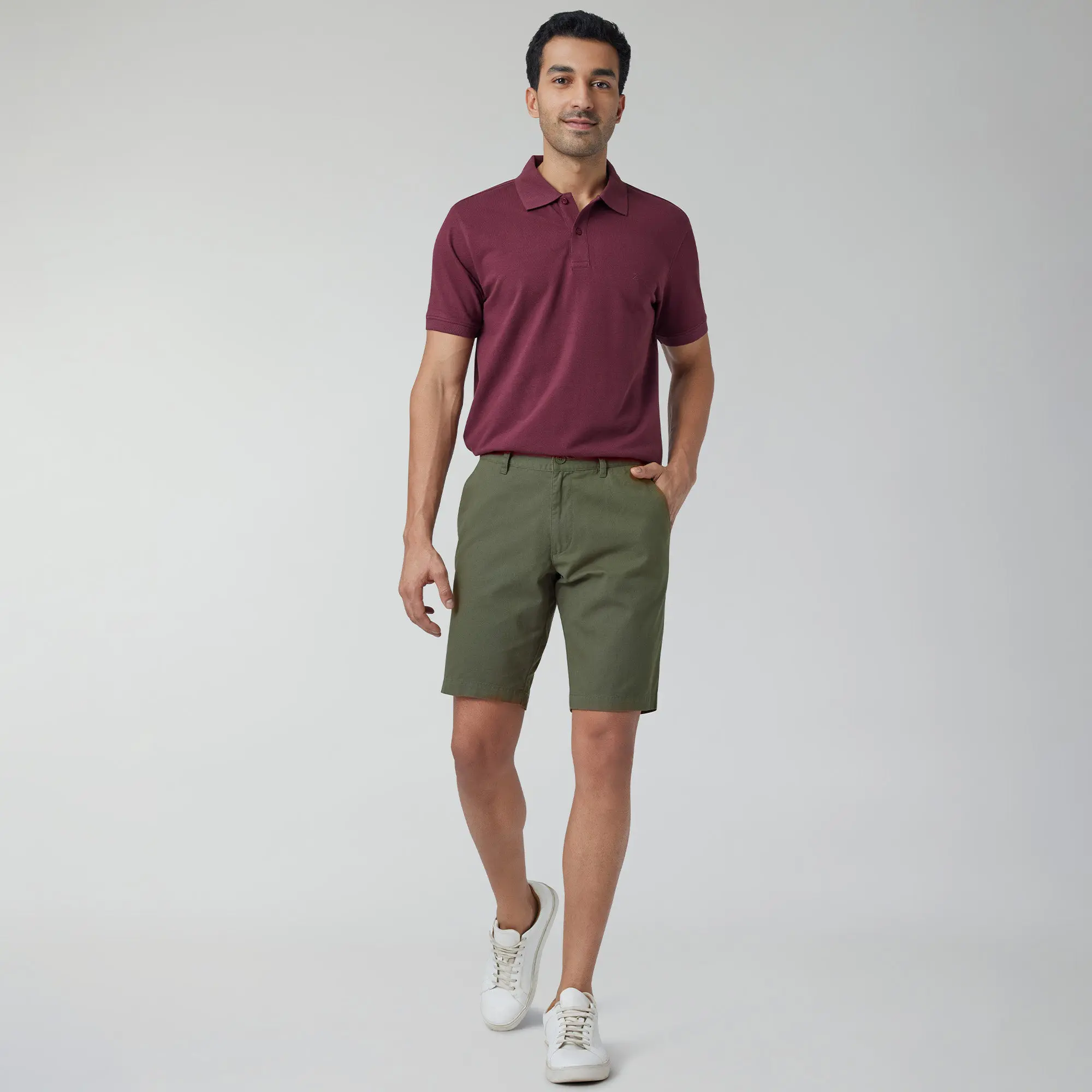 Element Cotton Chinos Shorts For Men Olive Green - Image 4