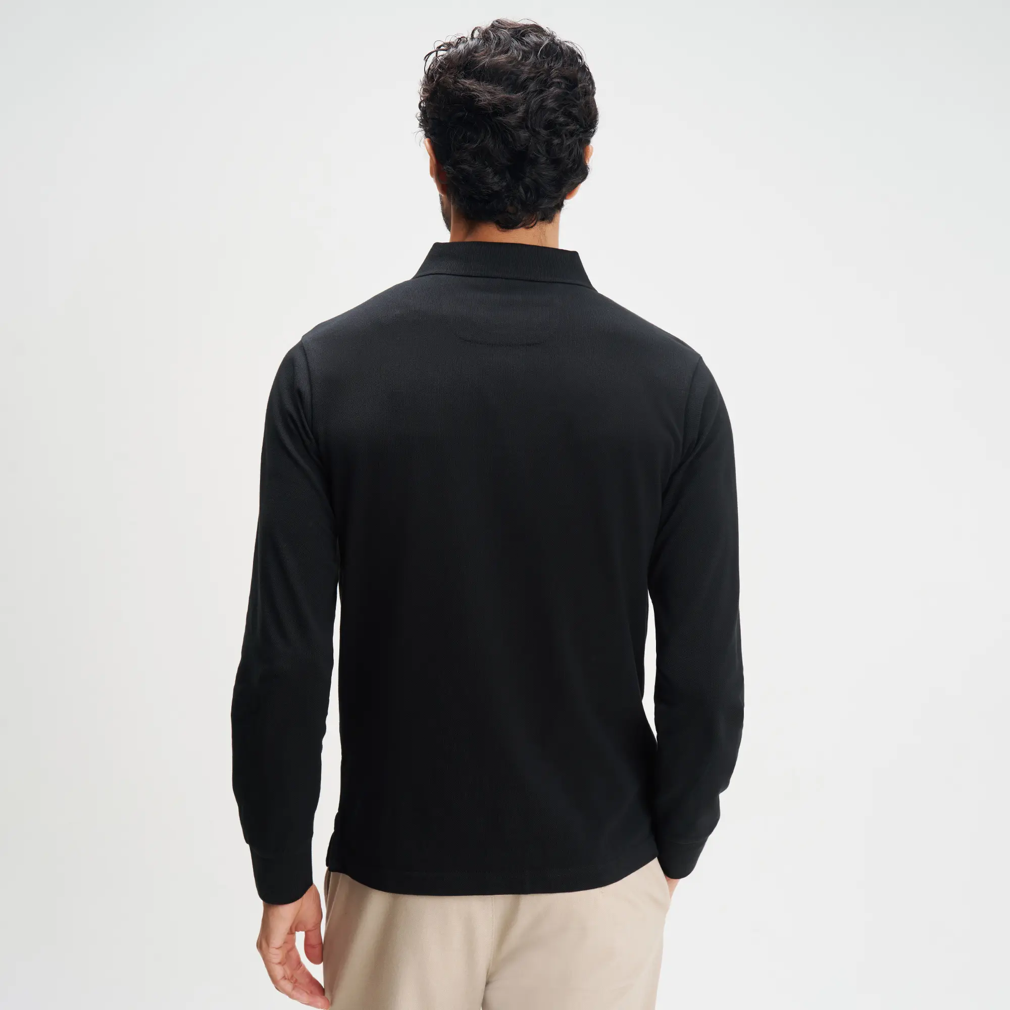 Full Sleeve Polo - Pitch Black - Image 6