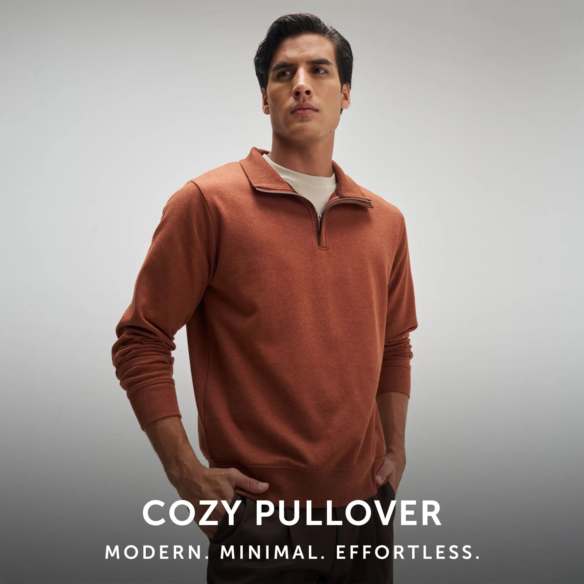 Half-Zip Pullover - Caramel Brown - Image 2