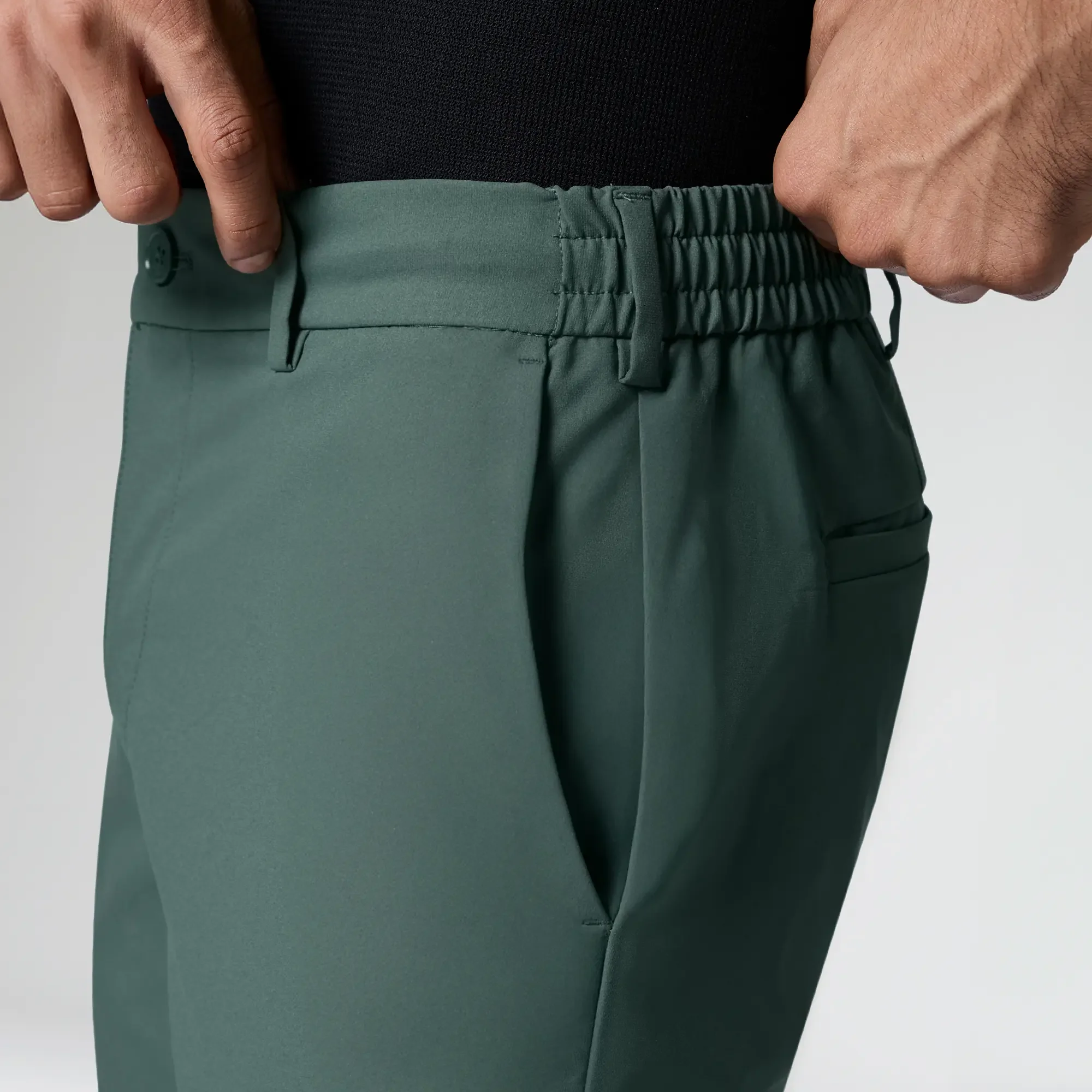 KINETIC: Soft Stretch Pants - Slim Fit Pine Green - Image 6