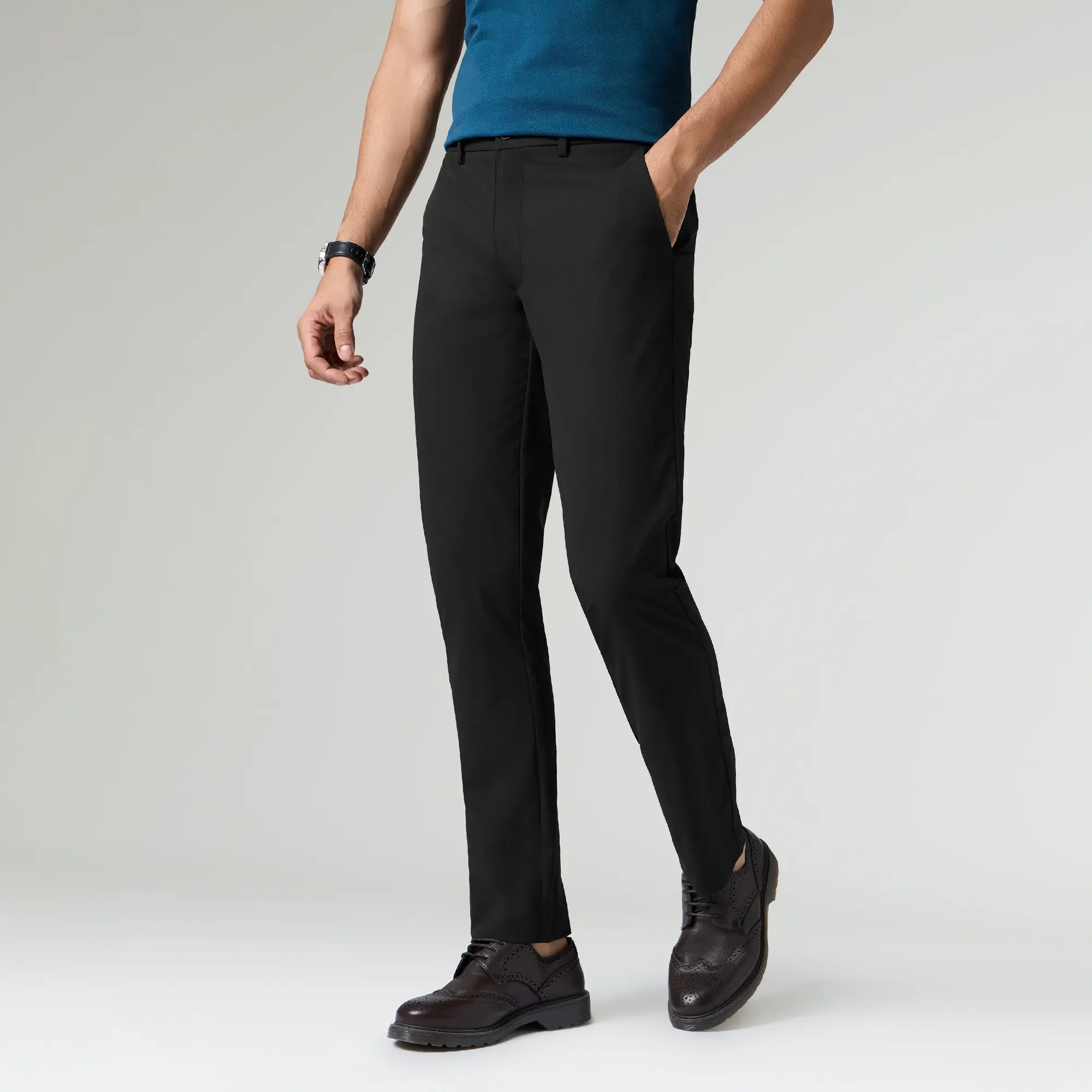 KINETIC: Soft Stretch Pants - Slim Fit Pitch Black - Image 4