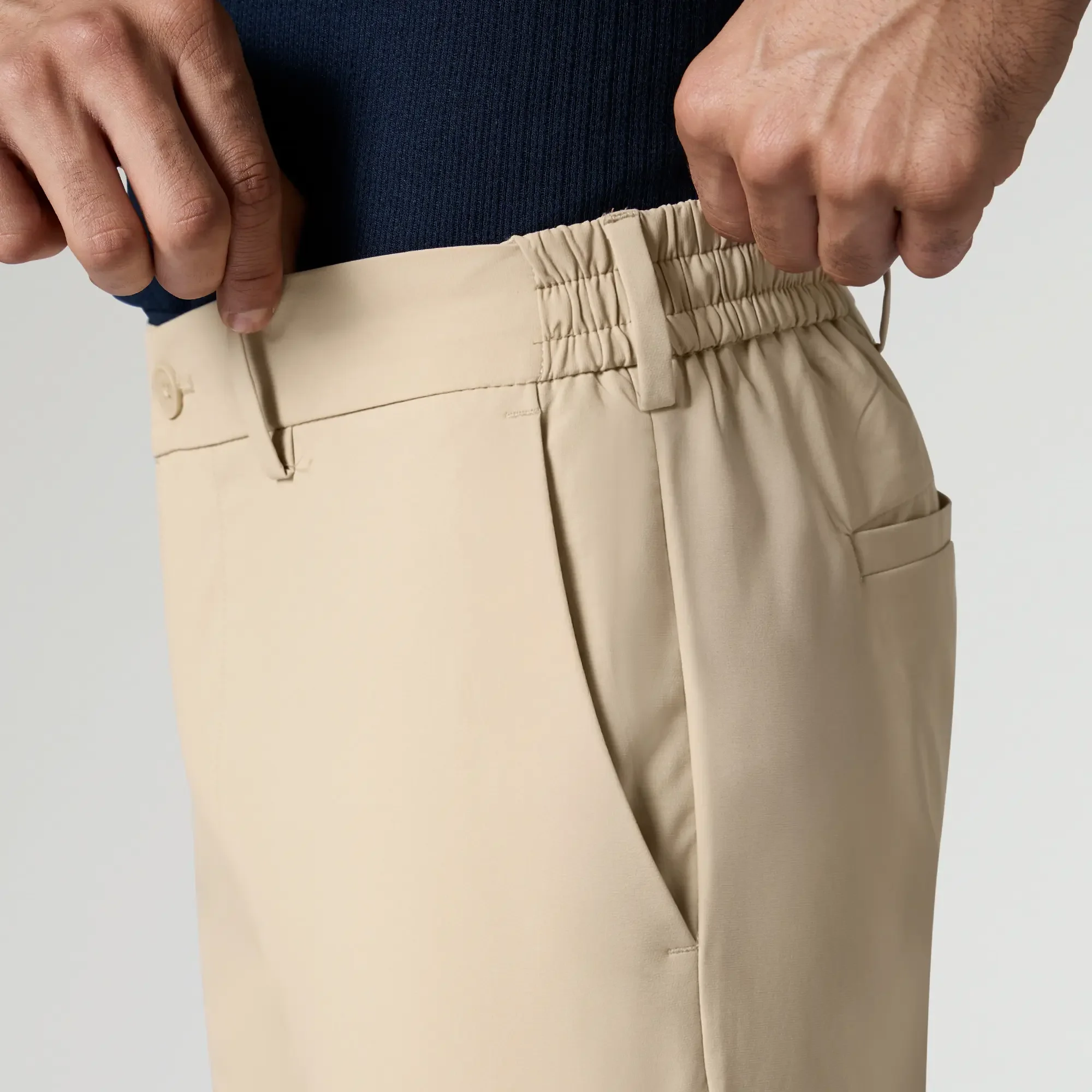 KINETIC: Soft Stretch Pants - Slim Fit Tan Brown - Image 6