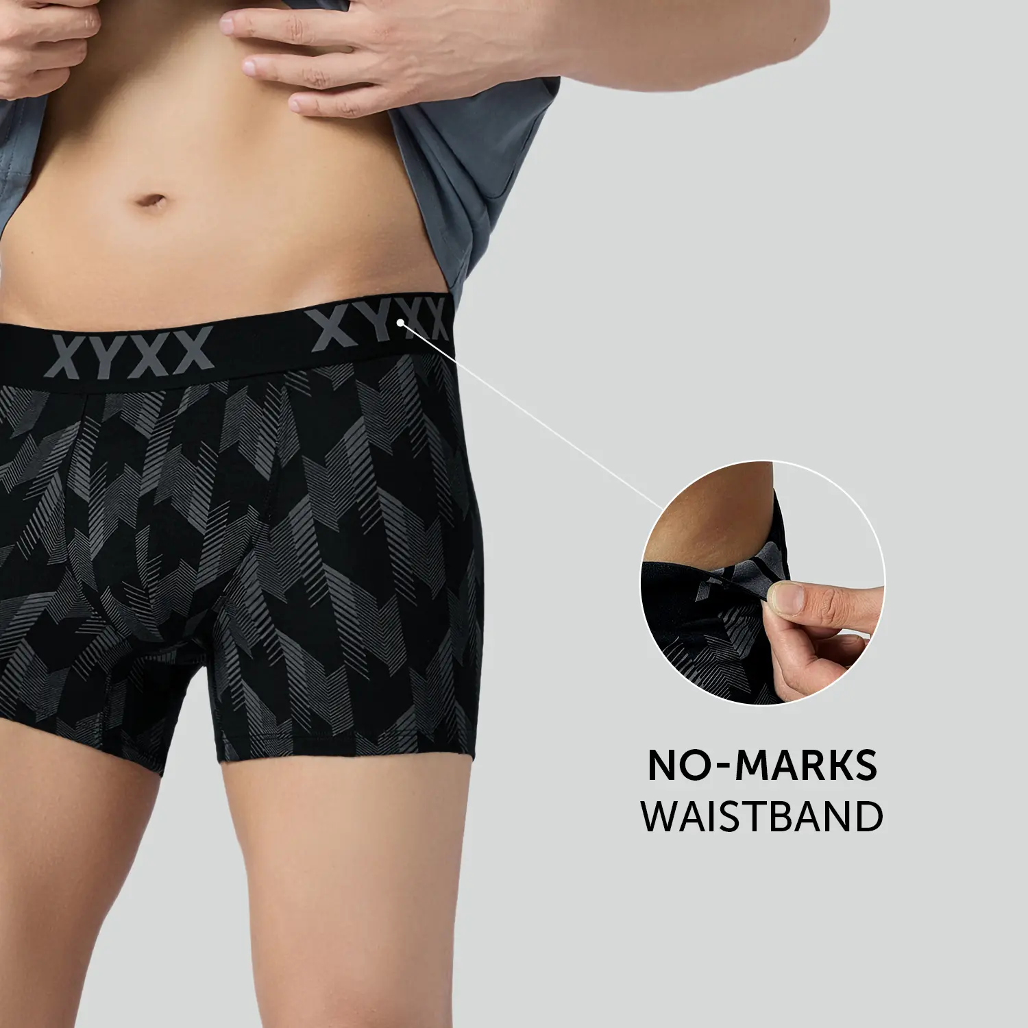 Matrix Cotton-Modal Trunks Chevron Black - Image 5