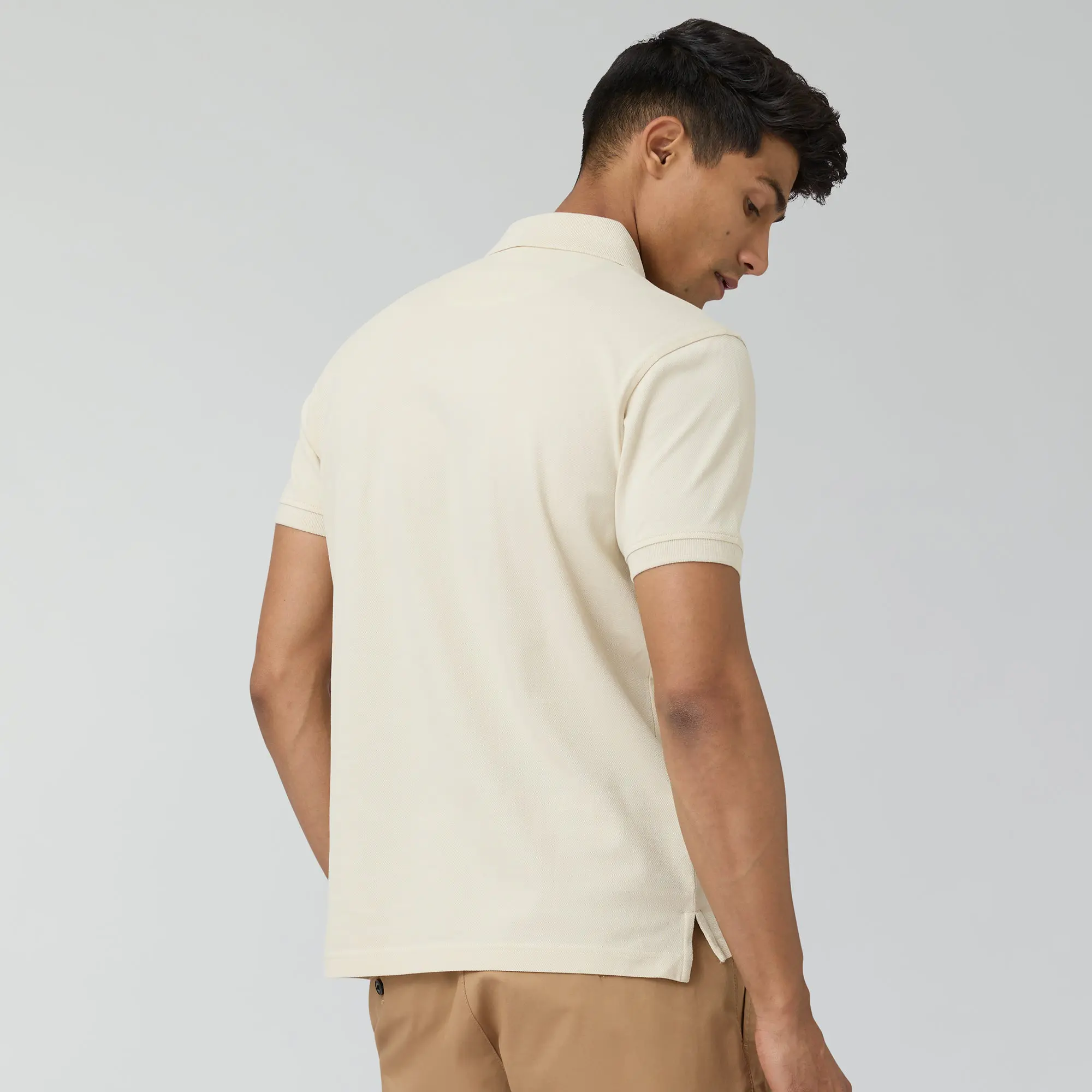 Nova Combed Cotton Polo T-shirts Almond White - Image 6