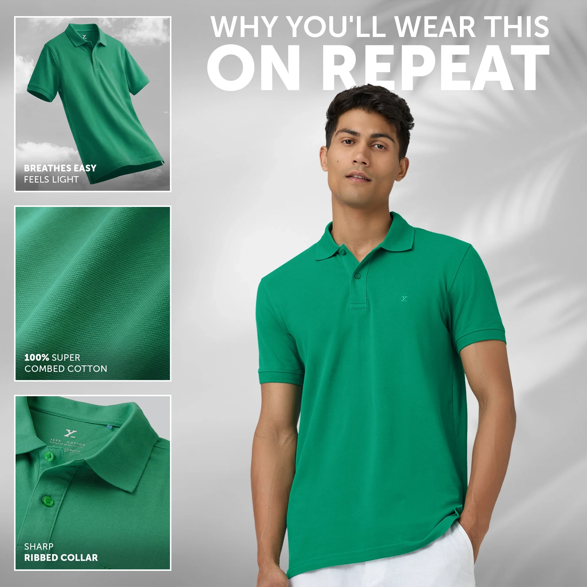 Nova Combed Cotton Polo T-shirts Fiesta Green - Image 2
