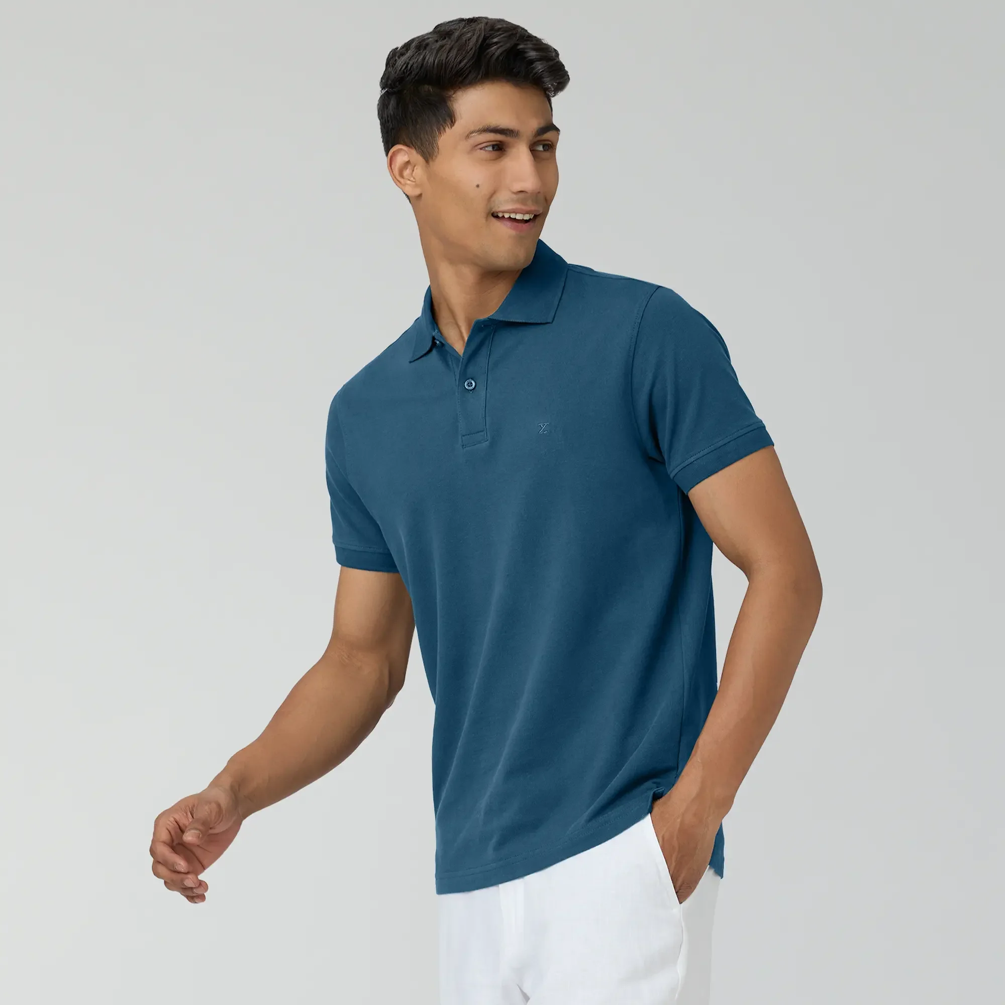 Nova Combed Cotton Polo T-shirts Isle Blue - Image 4