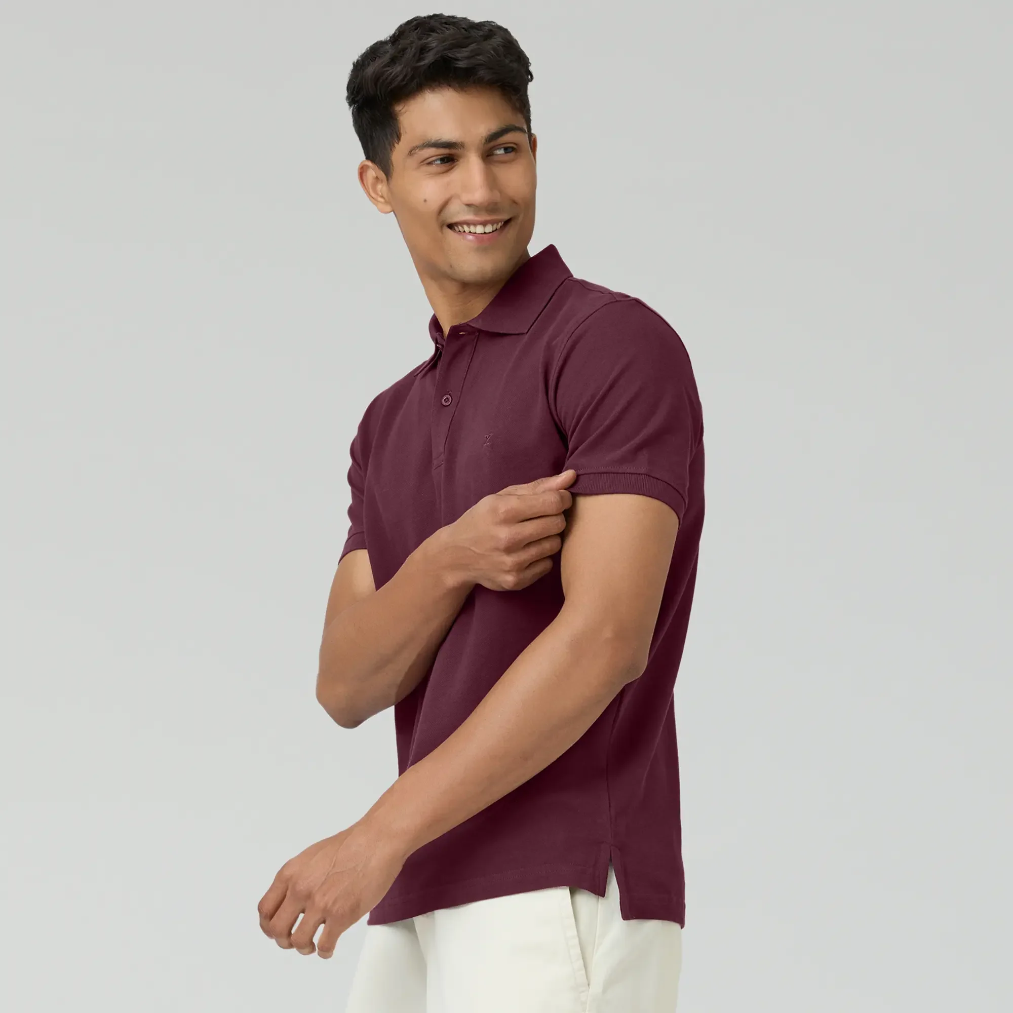 Nova Combed Cotton Polo T-shirts Merlot Maroon - Image 4