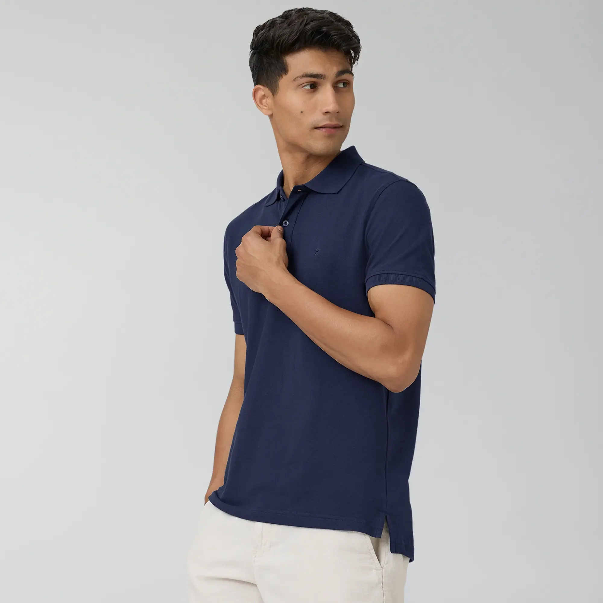 Nova Combed Cotton Polo T-shirts Midnight Blue - Image 4
