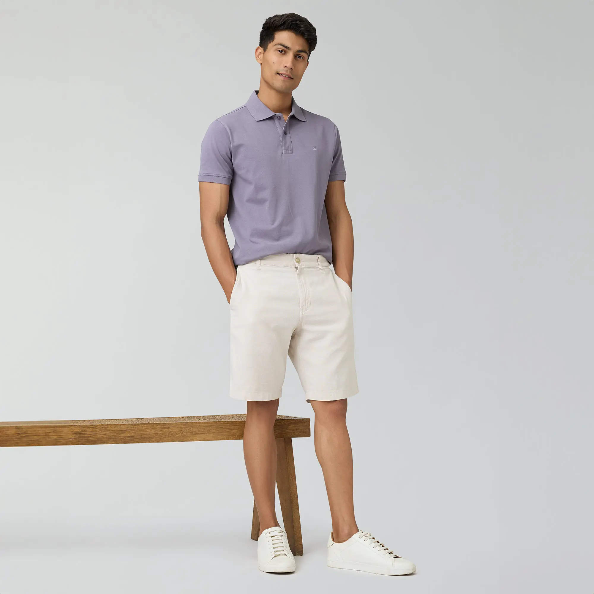 Nova Combed Cotton Polo T-shirts Misty Lilac - Image 4