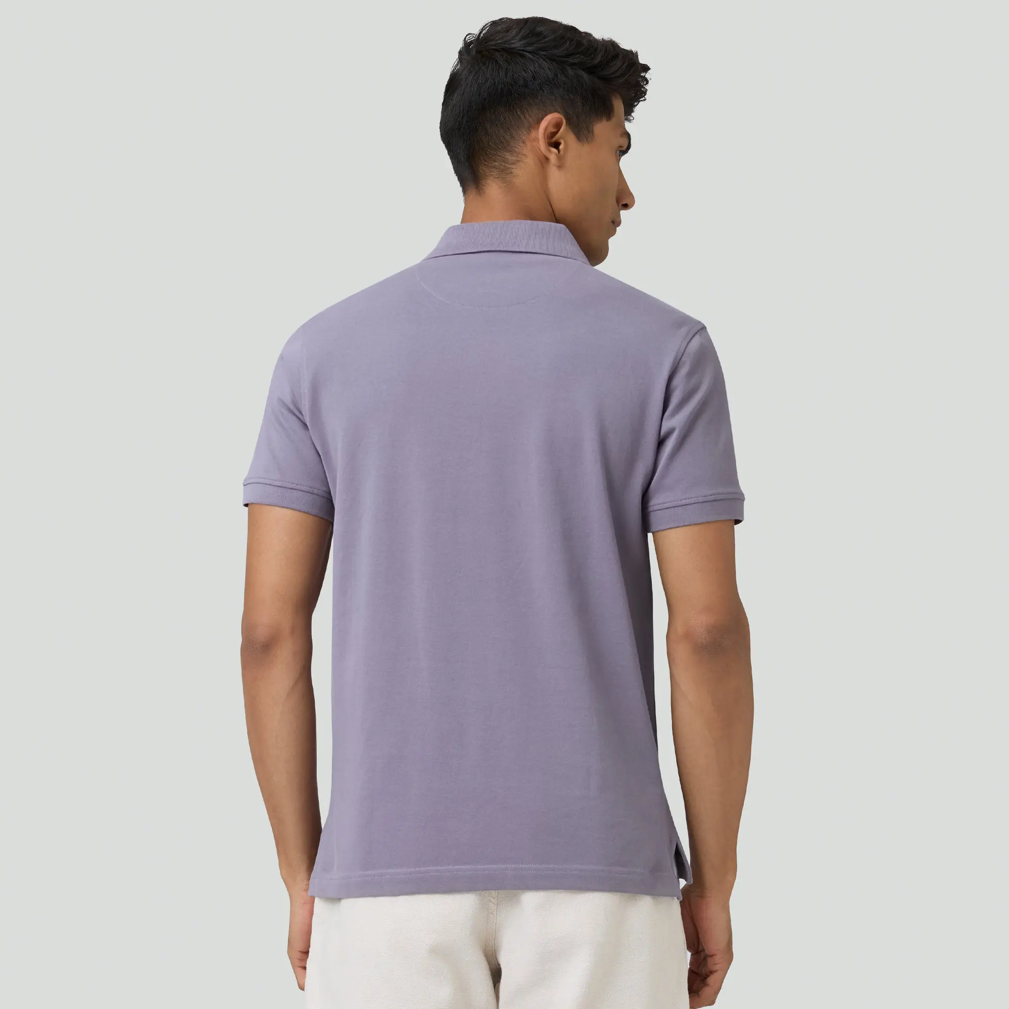 Nova Combed Cotton Polo T-shirts Misty Lilac - Image 6