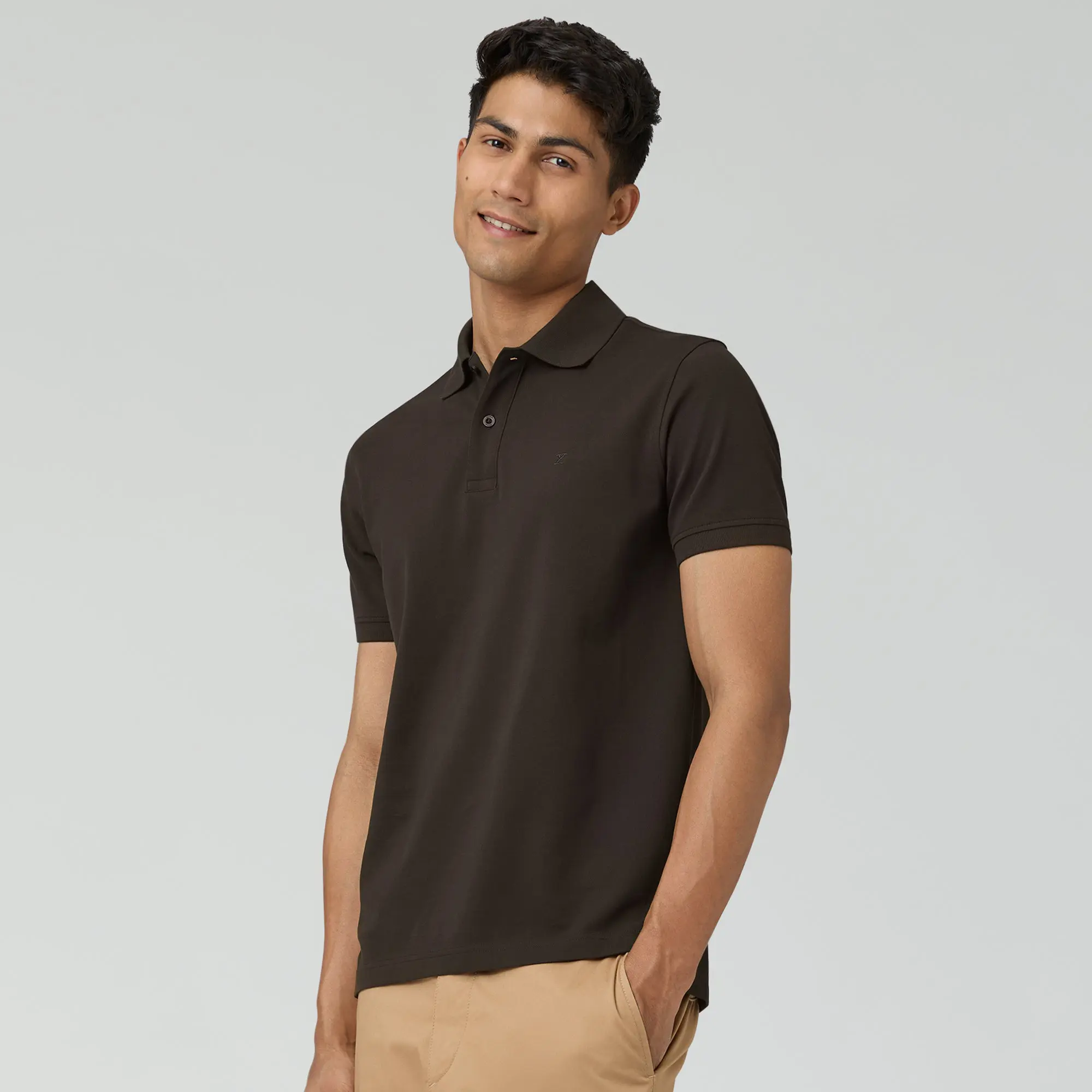 Nova Combed Cotton Polo T-shirts Mocha Brown - Image 4
