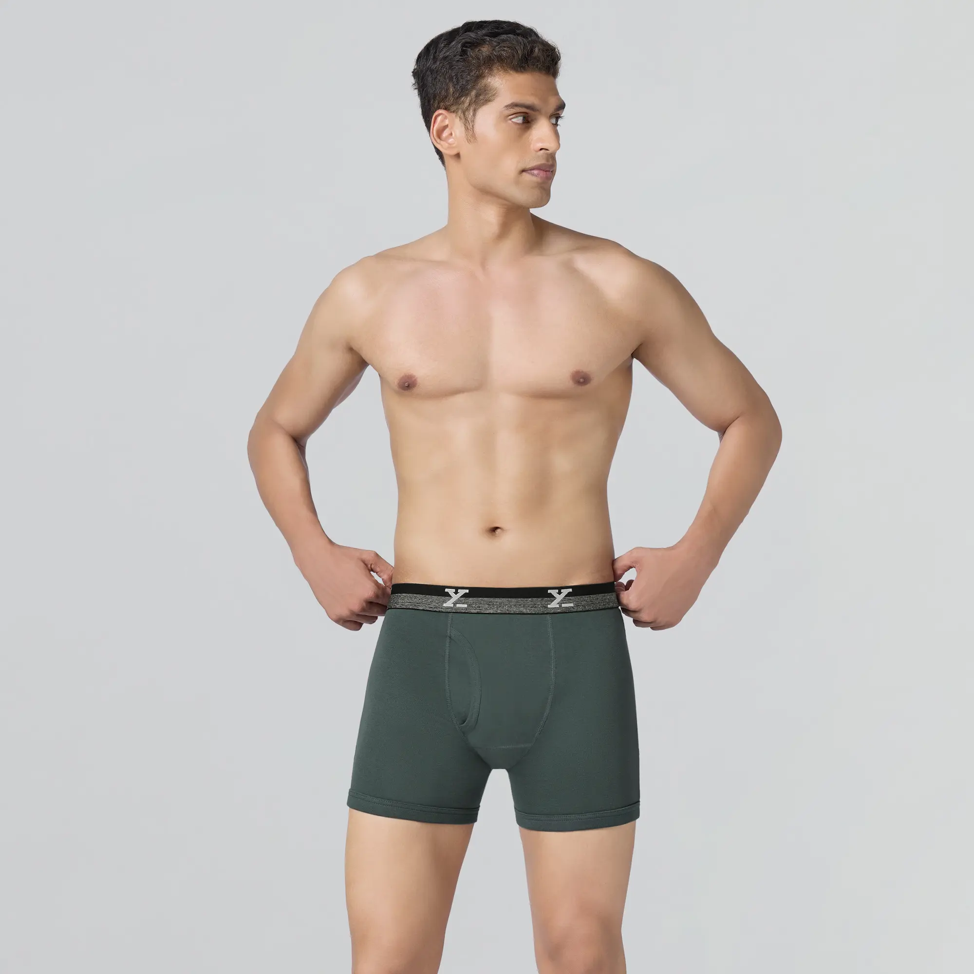 Nova Cotton Boxer Briefs (Outer Elastic) - Anchor Grey - Image 3