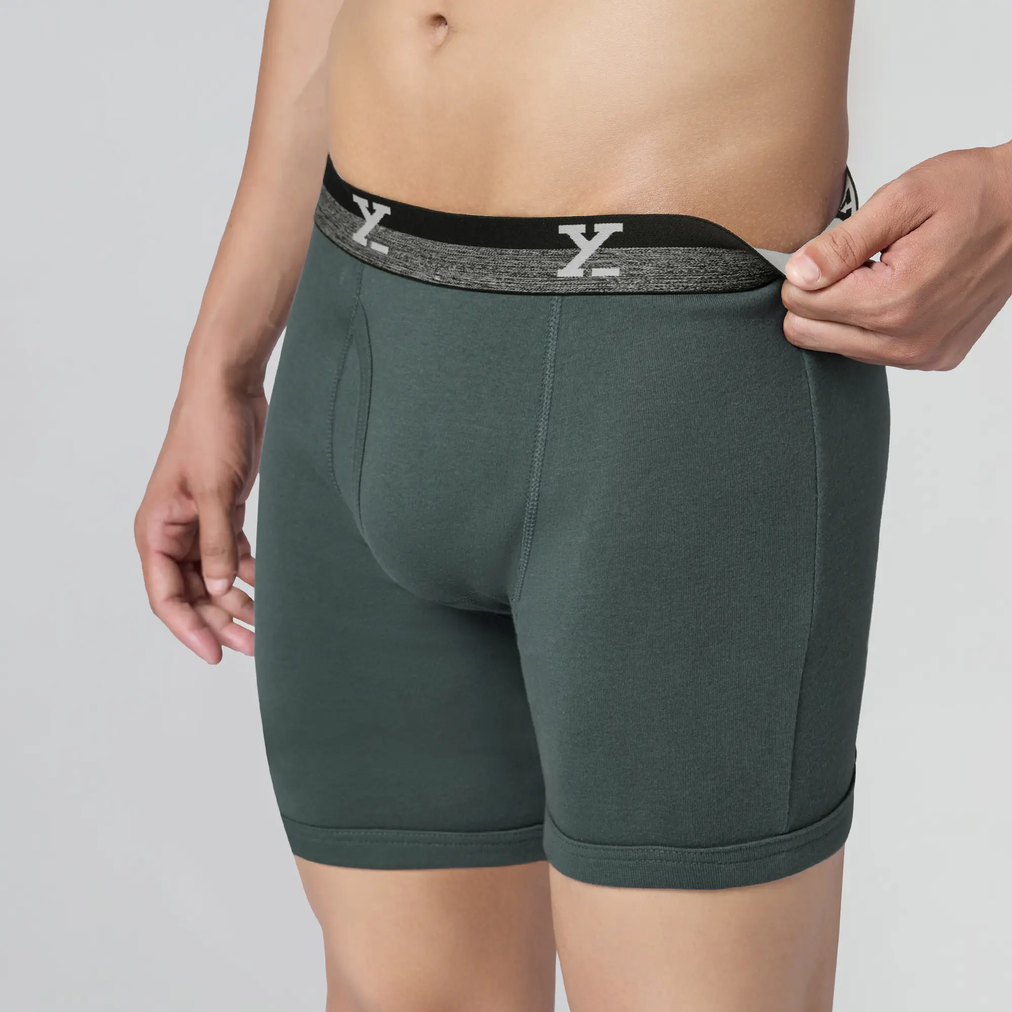 Nova Cotton Boxer Briefs (Outer Elastic) - Anchor Grey - Image 4