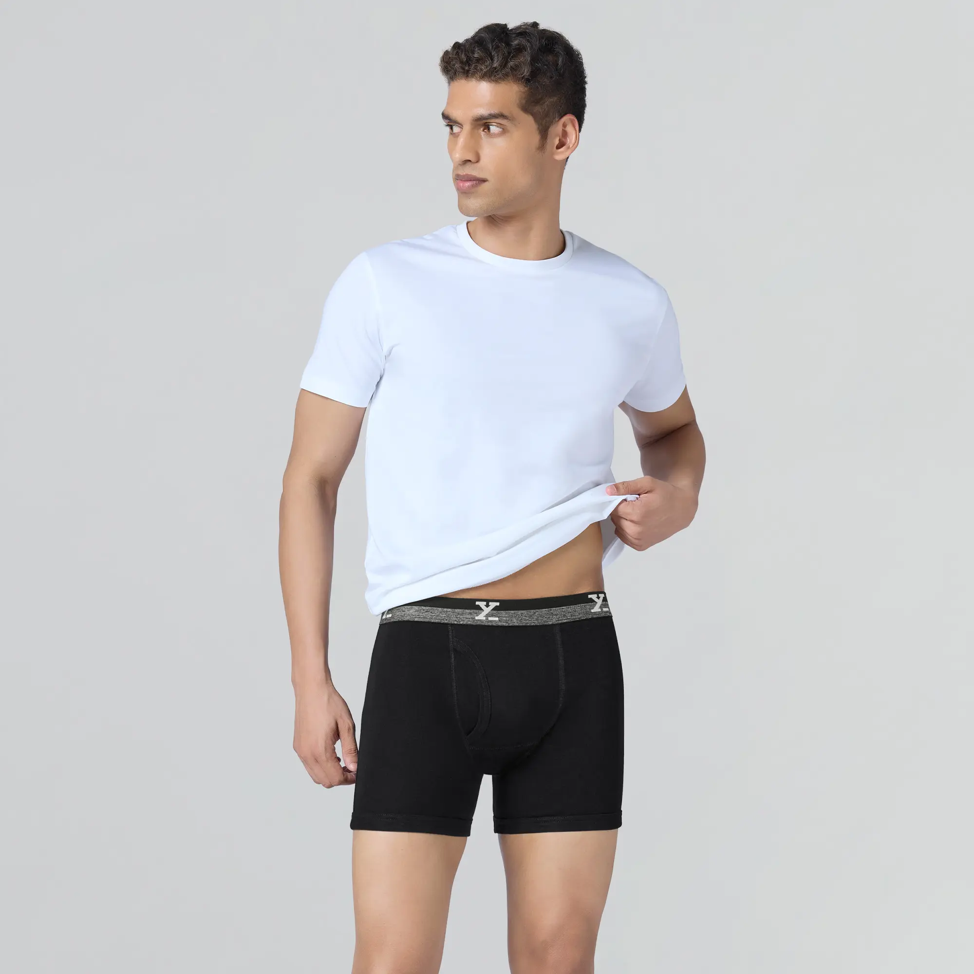 Nova Cotton Boxer Briefs (Outer Elastic) - Storm Grey - Image 2