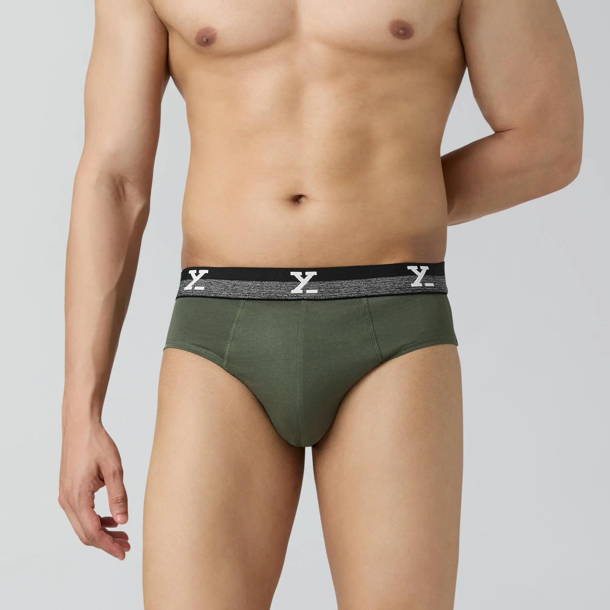 Nova Cotton Briefs Olive Green - Image 2