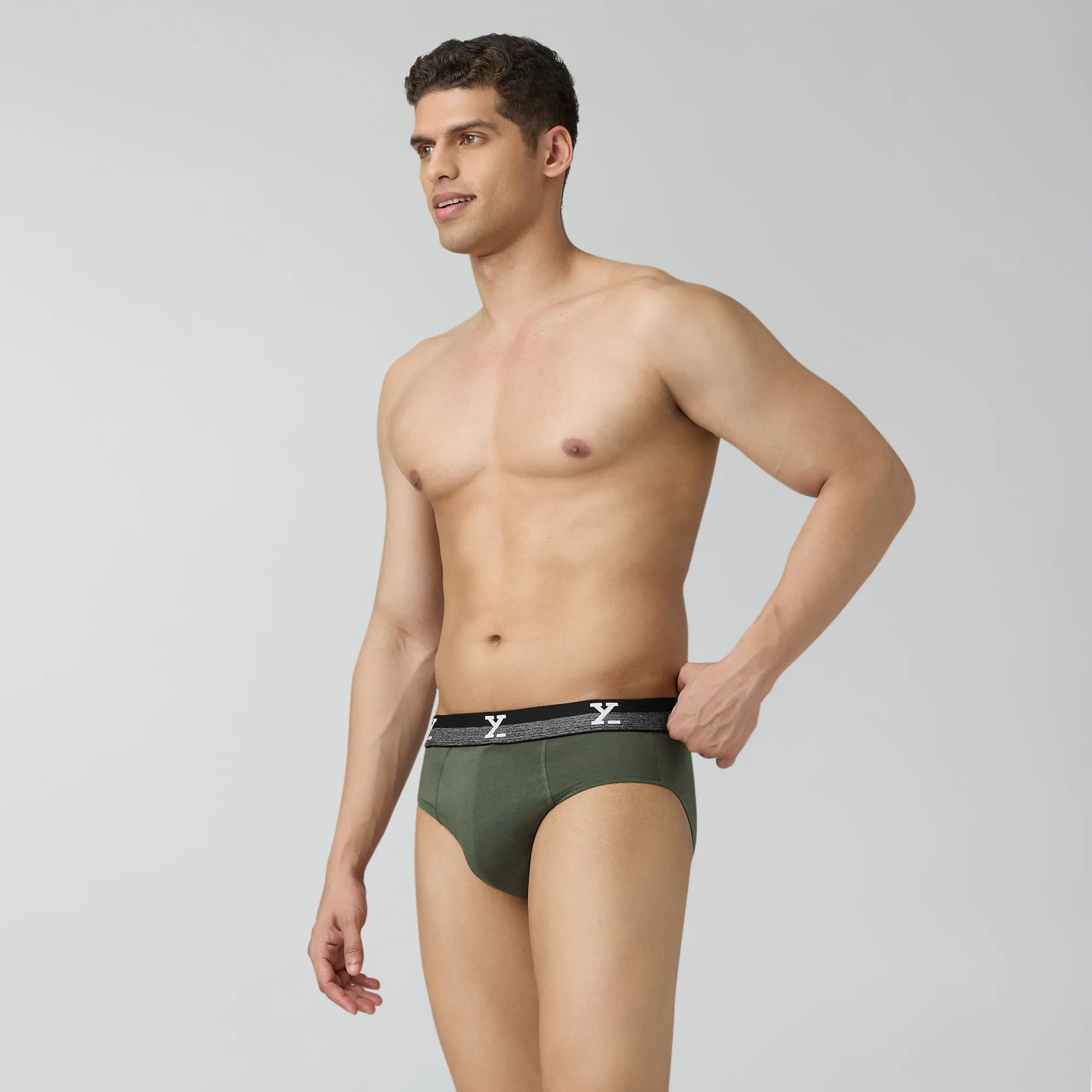 Nova Cotton Briefs Olive Green - Image 4