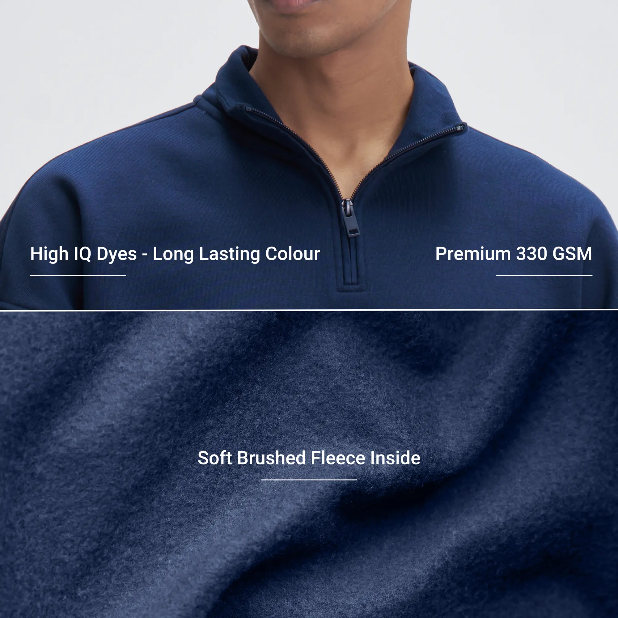 Crew Oversized Half-Zip Sweatshirt  - Blue Nights - Image 2