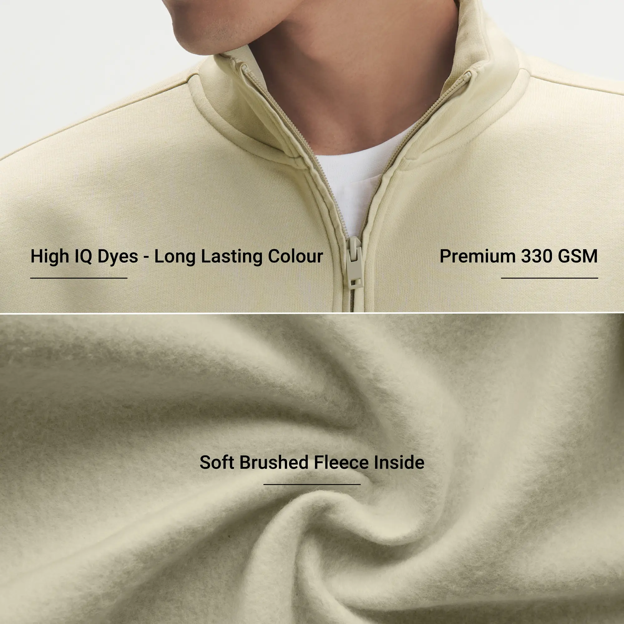 Crew Oversized Half-Zip Sweatshirt -Minted Grey - Image 2