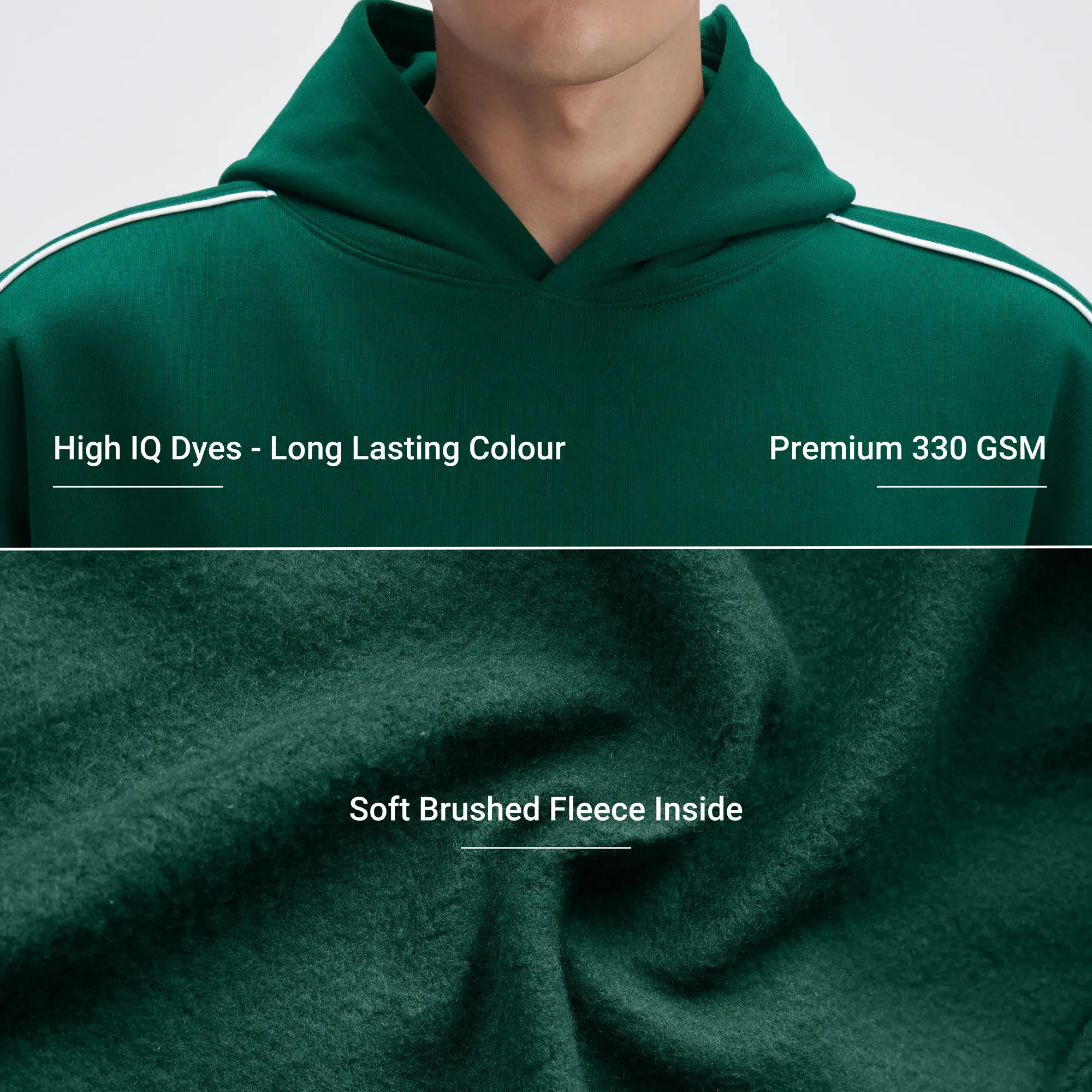 Crew Oversized Hoodie  - Ivy Green - Image 2