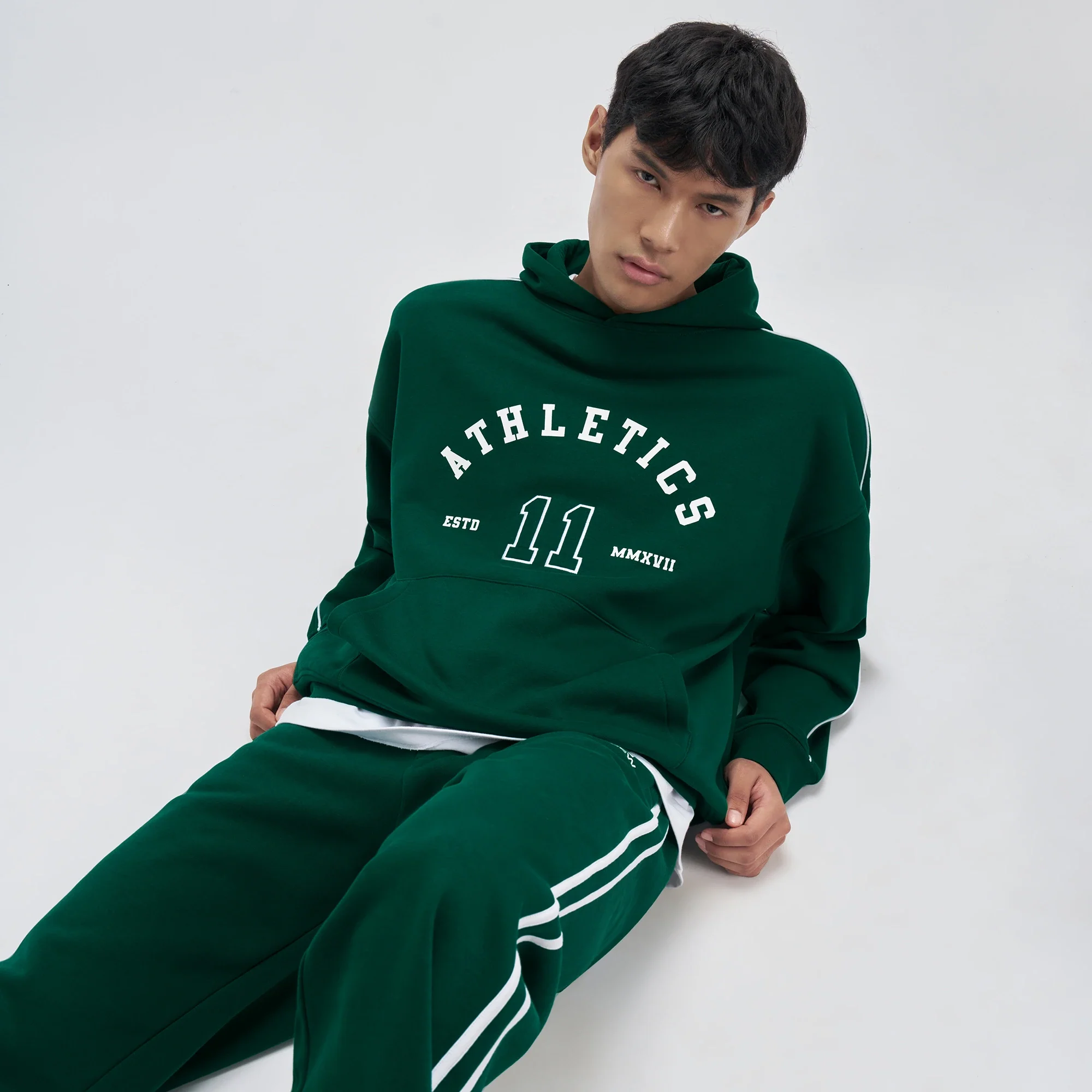 Crew Oversized Hoodie  - Ivy Green - Image 4
