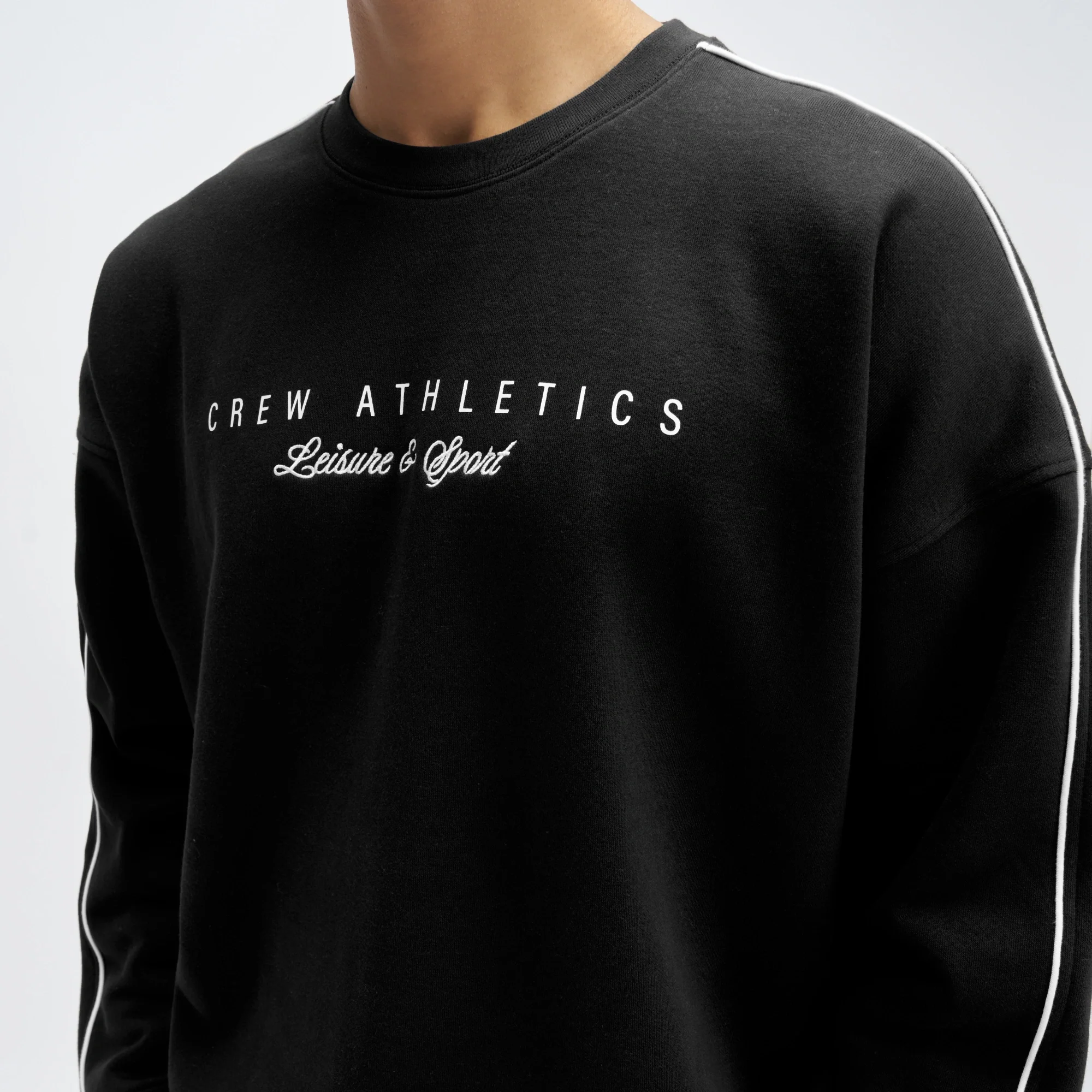 Crew Oversized Round Neck Sweatshirt - Ink Black - Image 5