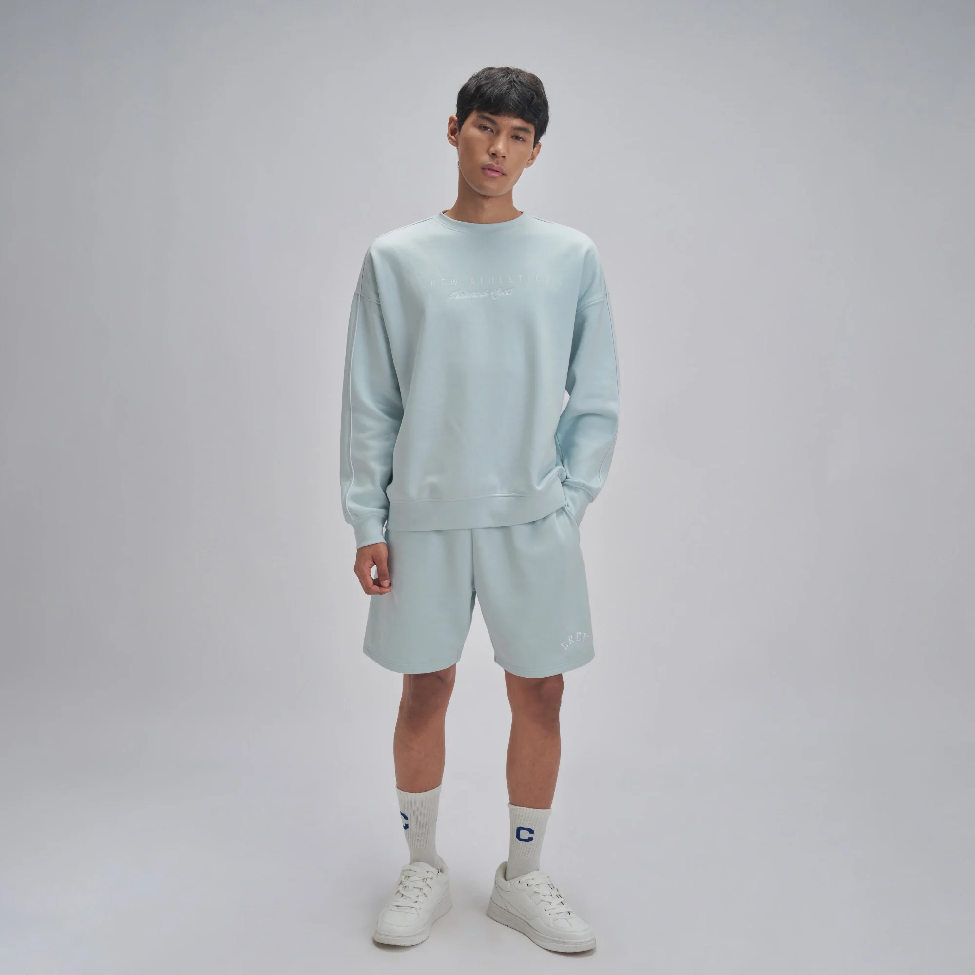 Crew Oversized Round Neck Sweatshirt - Quad Blue - Image 2