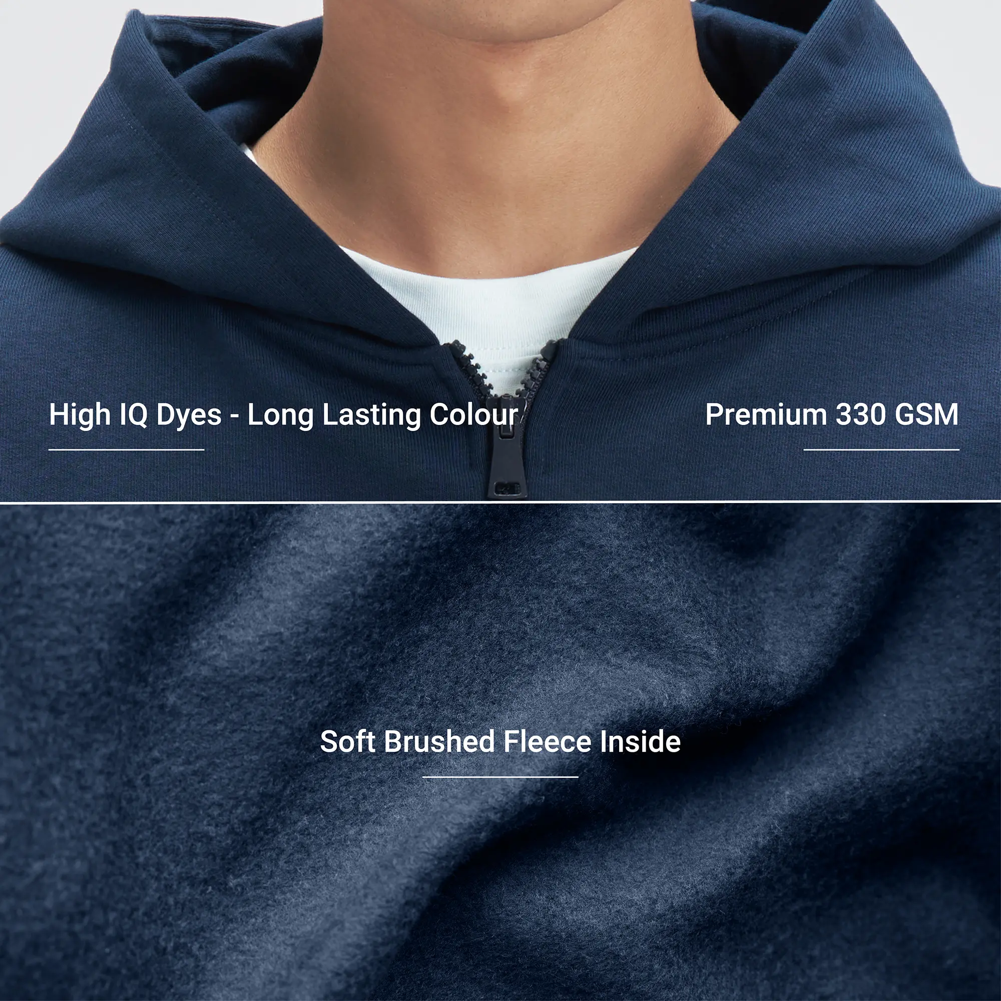 Crew Oversized Zipper Hoodie  -  Blue Nights - Image 2