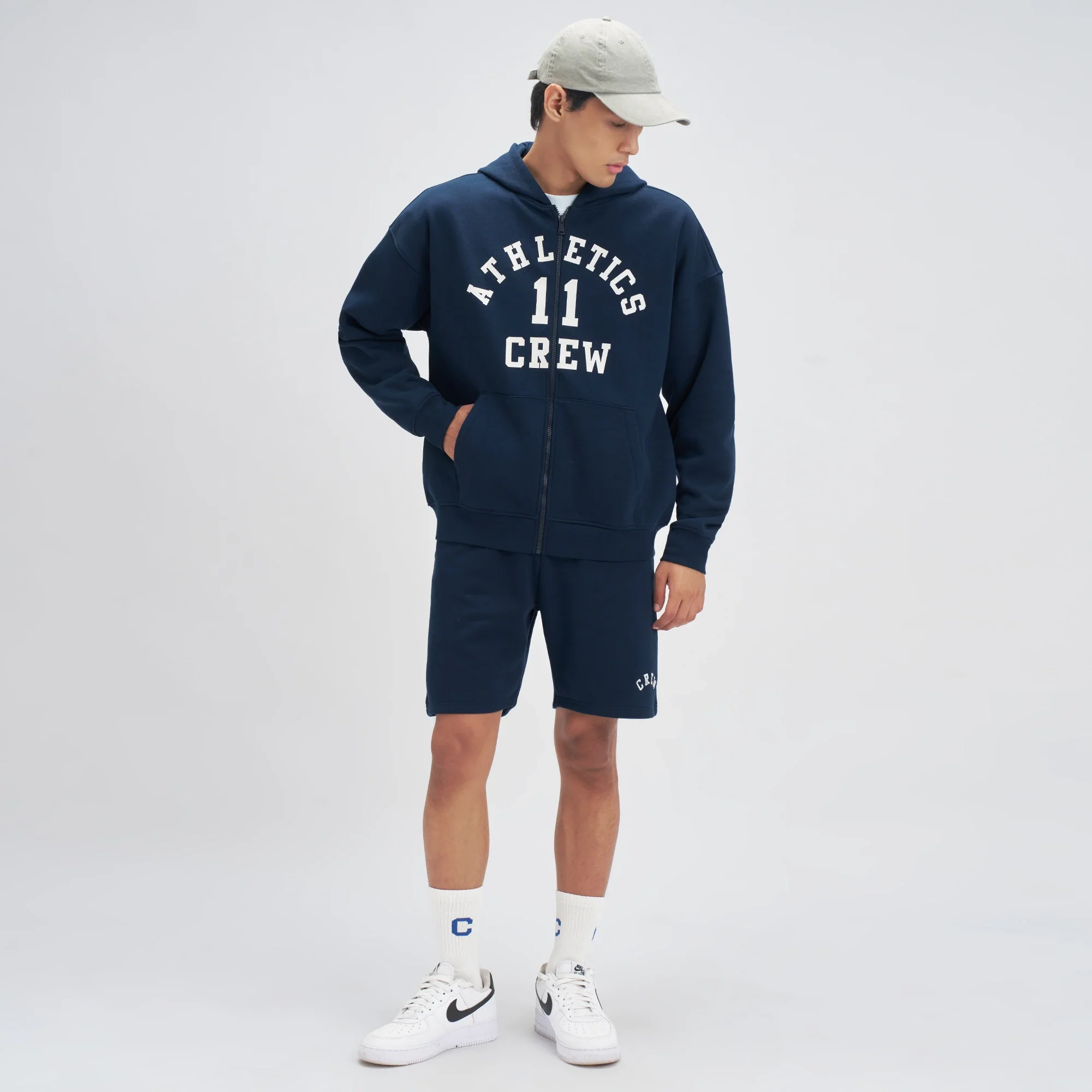 Crew Oversized Zipper Hoodie  -  Blue Nights - Image 3