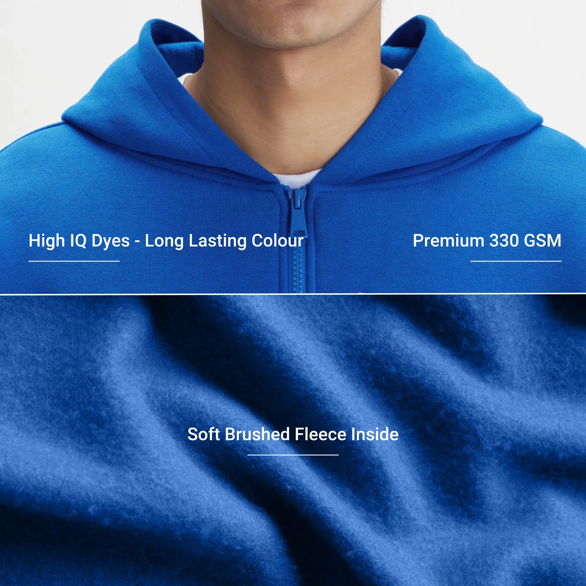 Crew Oversized Zipper Hoodie  - Campus Blue - Image 2