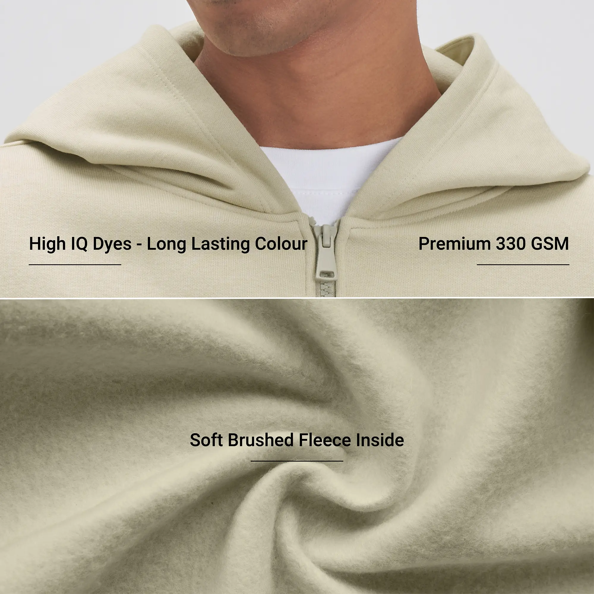 Crew Oversized Zipper Hoodie  -  Minted Grey - Image 2