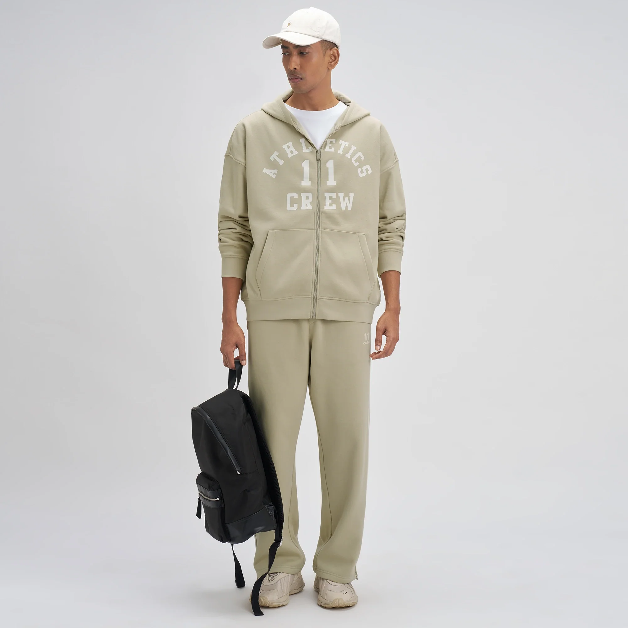 Crew Oversized Zipper Hoodie  -  Minted Grey - Image 4