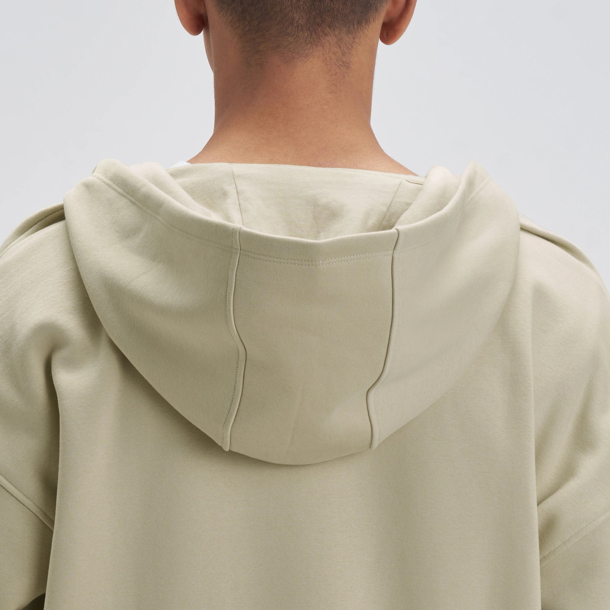 Crew Oversized Zipper Hoodie  -  Minted Grey - Image 5